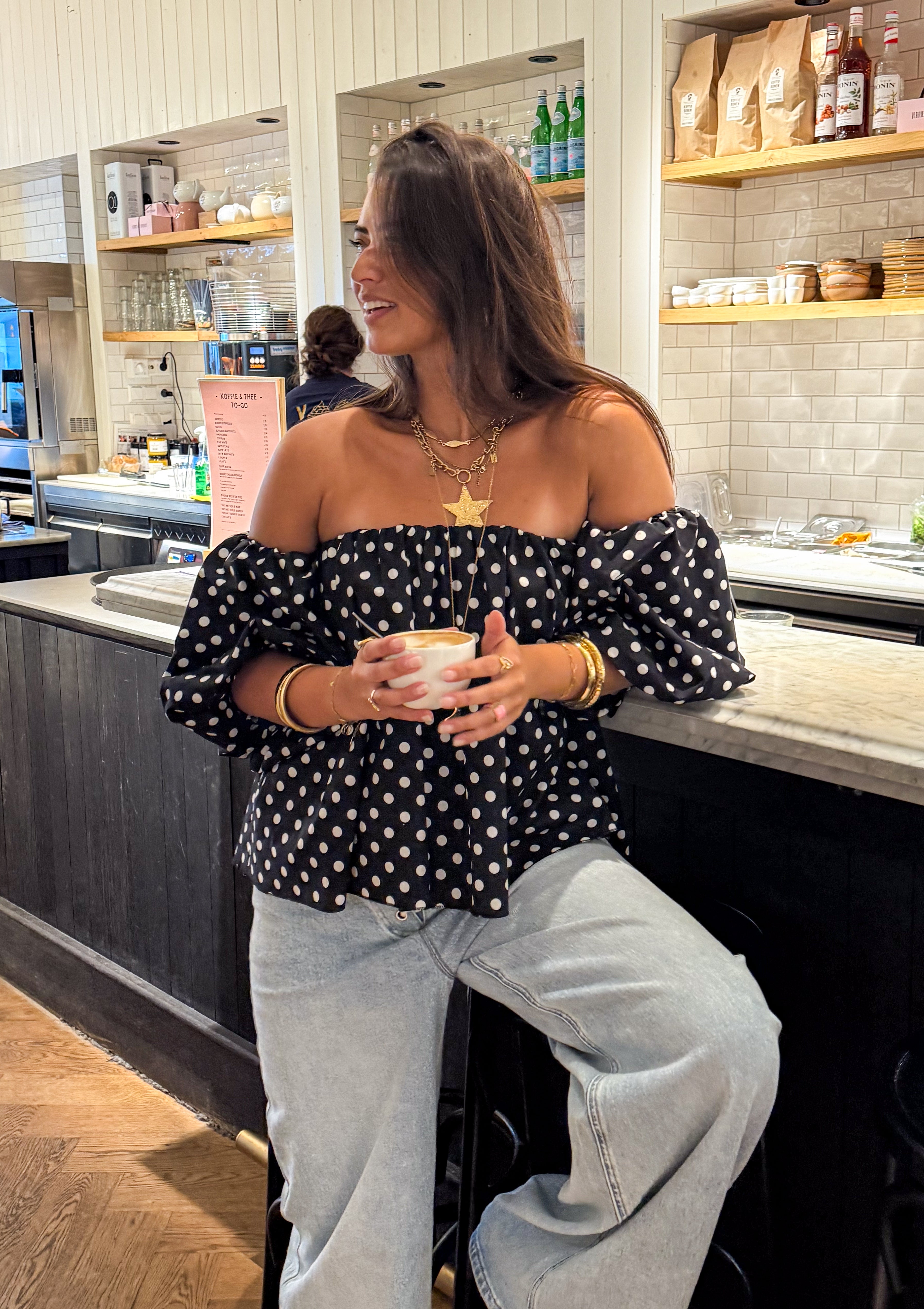 Winnie Dots Top Black