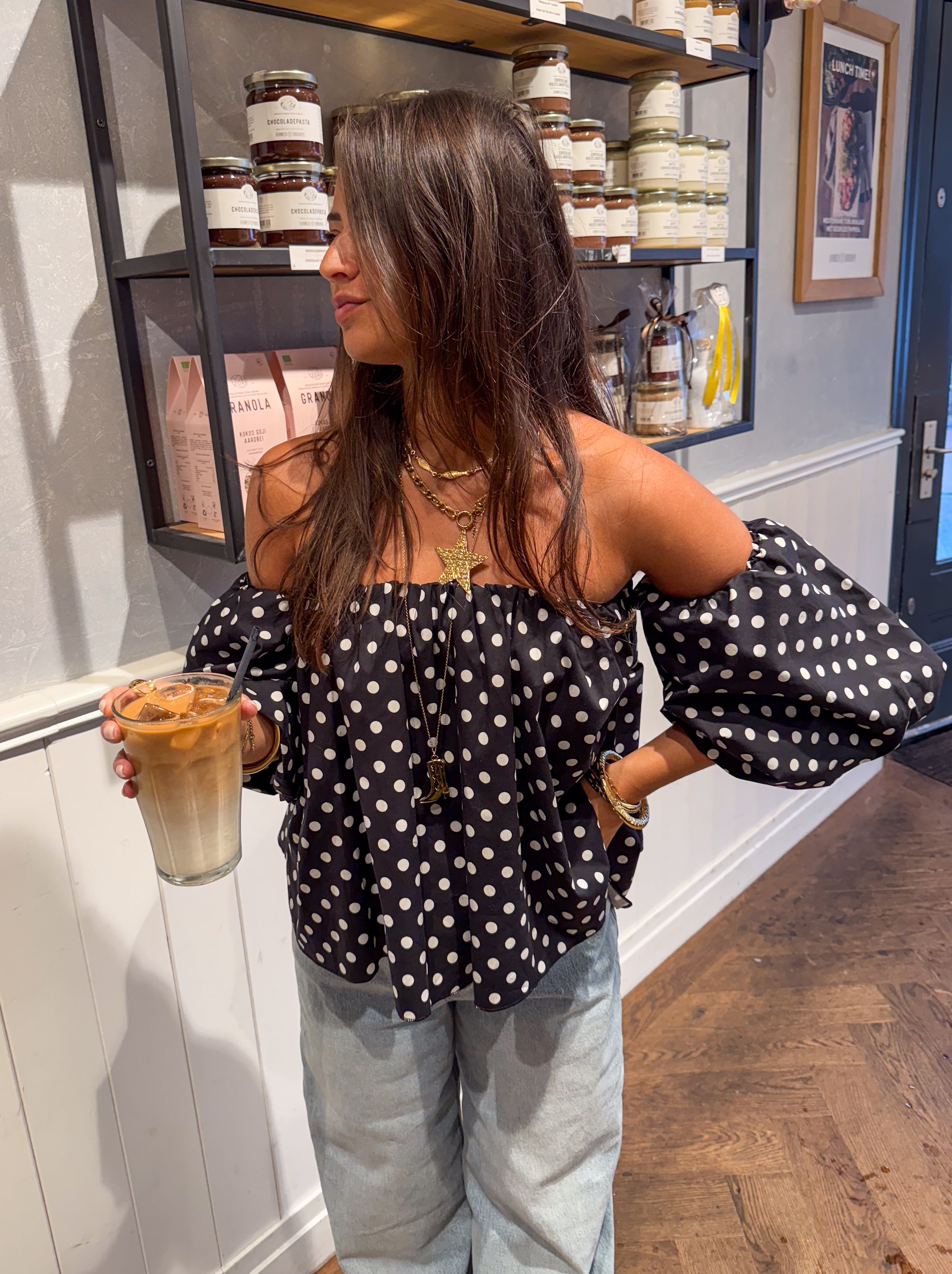 Winnie Dots Top Black