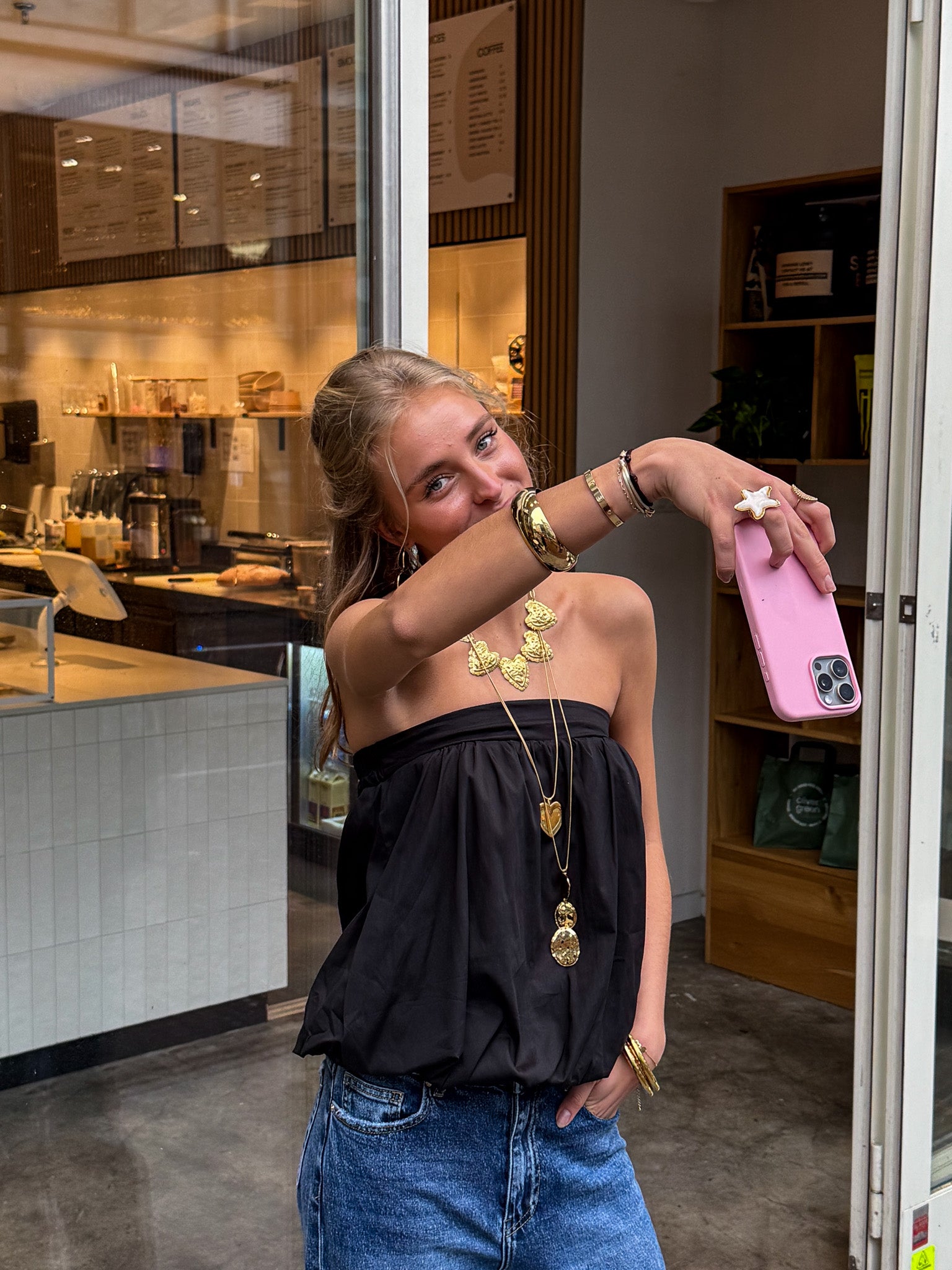 Ash Bandeau Top Black