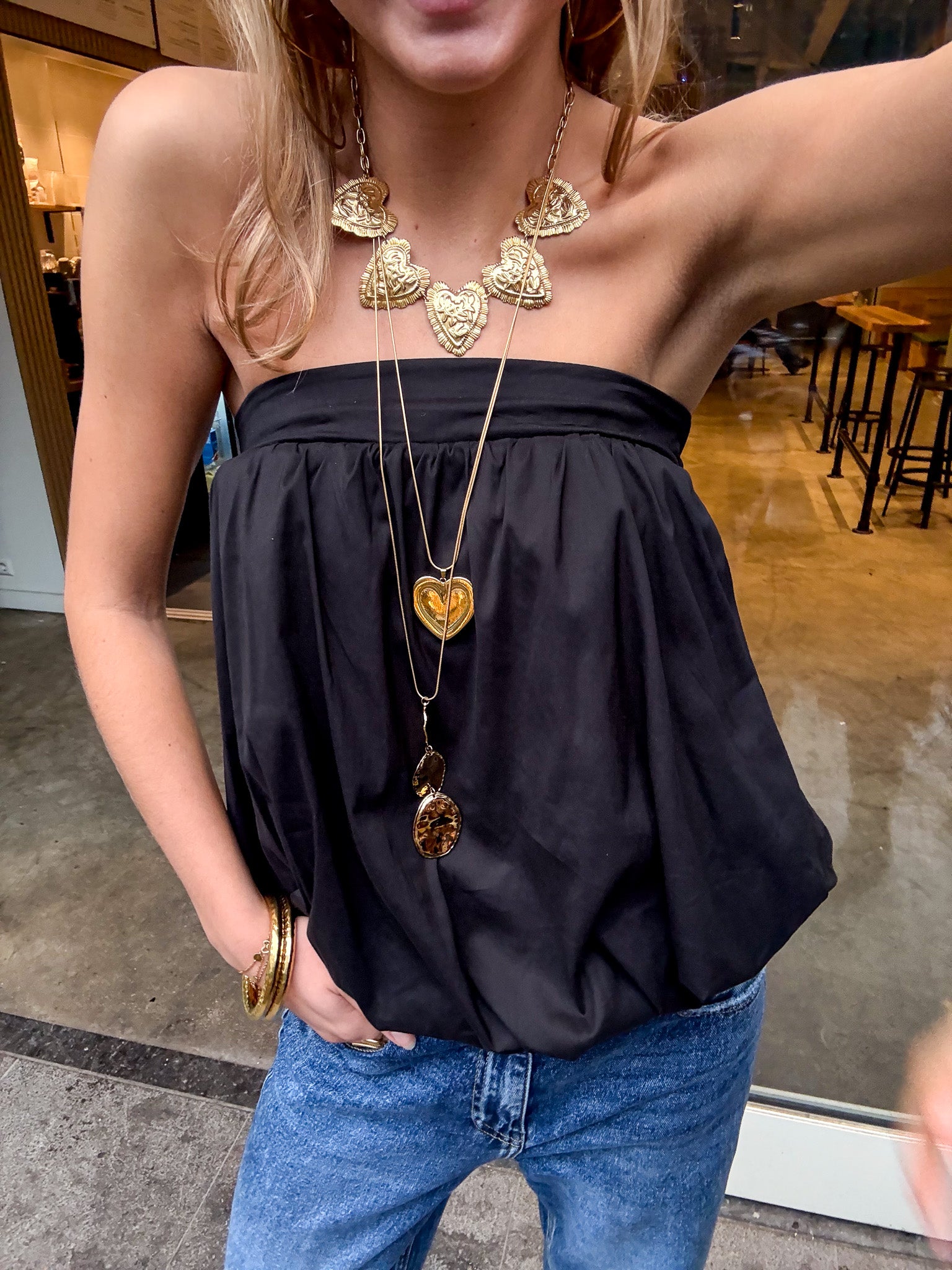 Ash Bandeau Top Black