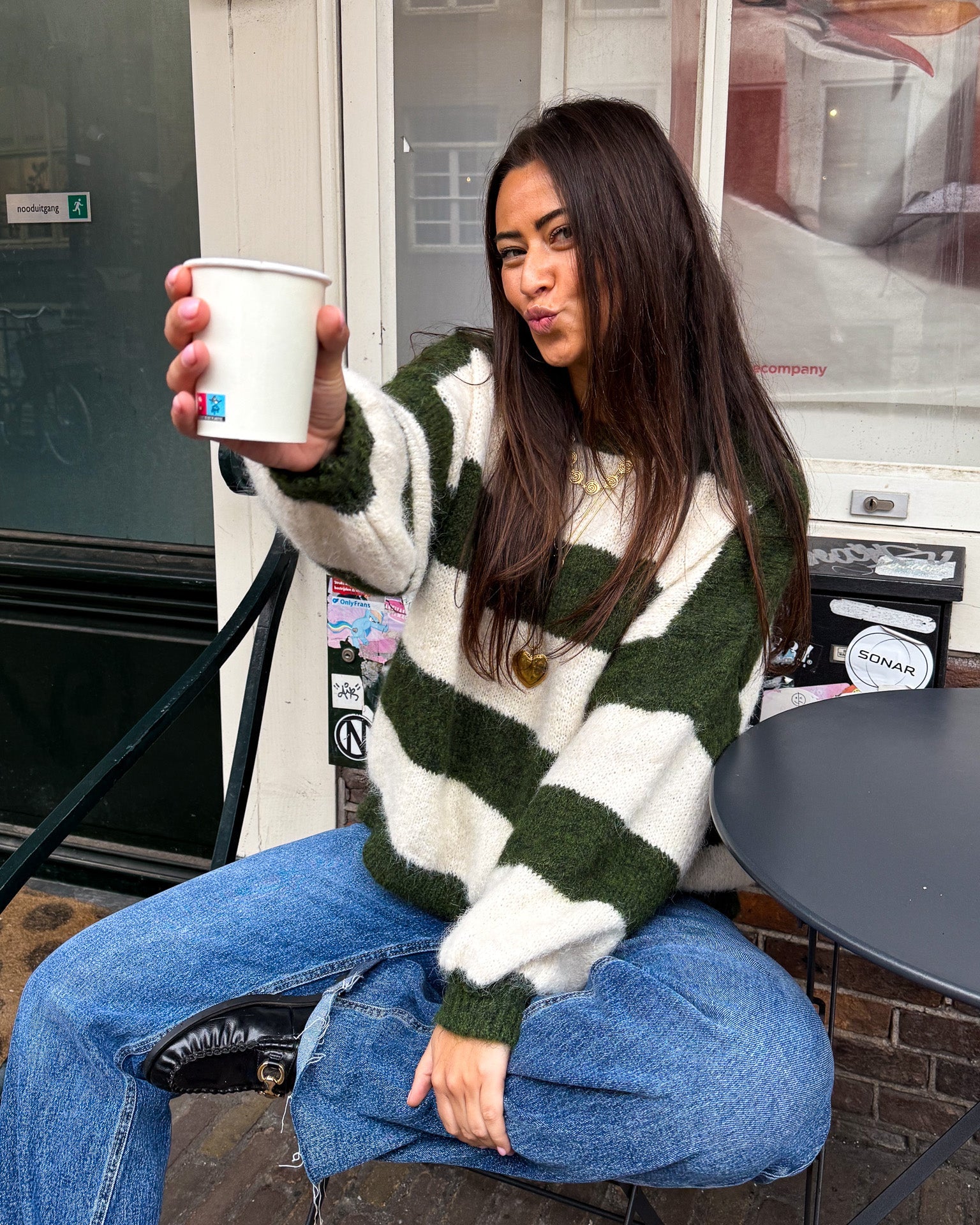 Ayla Striped Knit Olive