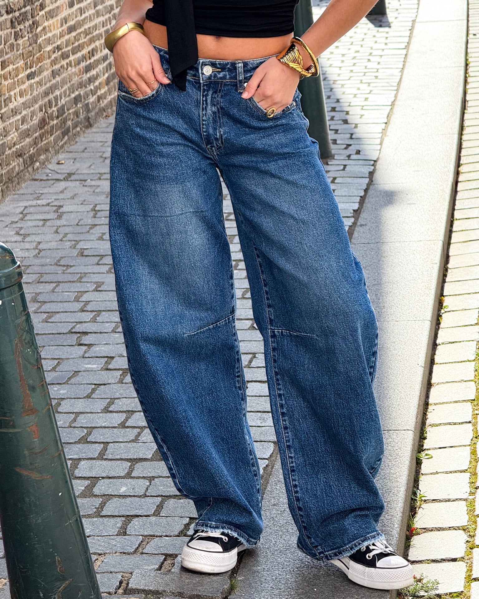 Baggy Balloon Fit Jeans Vintage Blue
