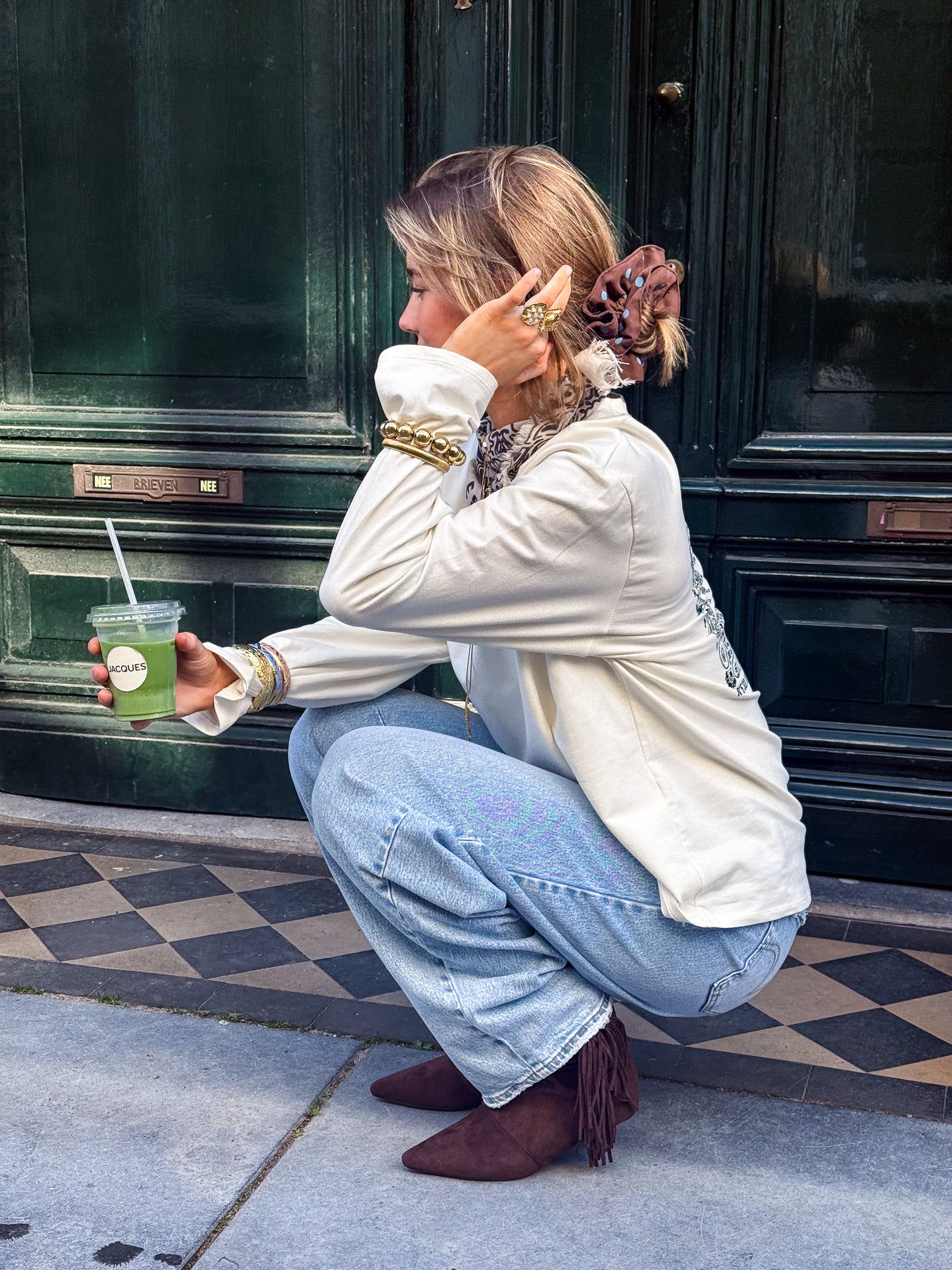 Bandana Longsleeve Shirt Wit