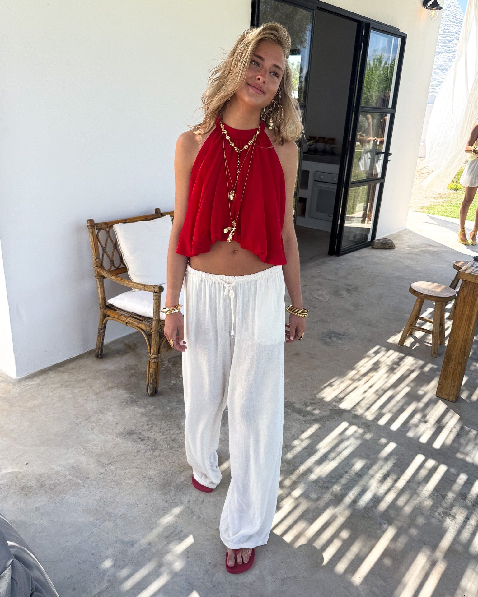 Yara Linnen Pantalon Gebroken Wit