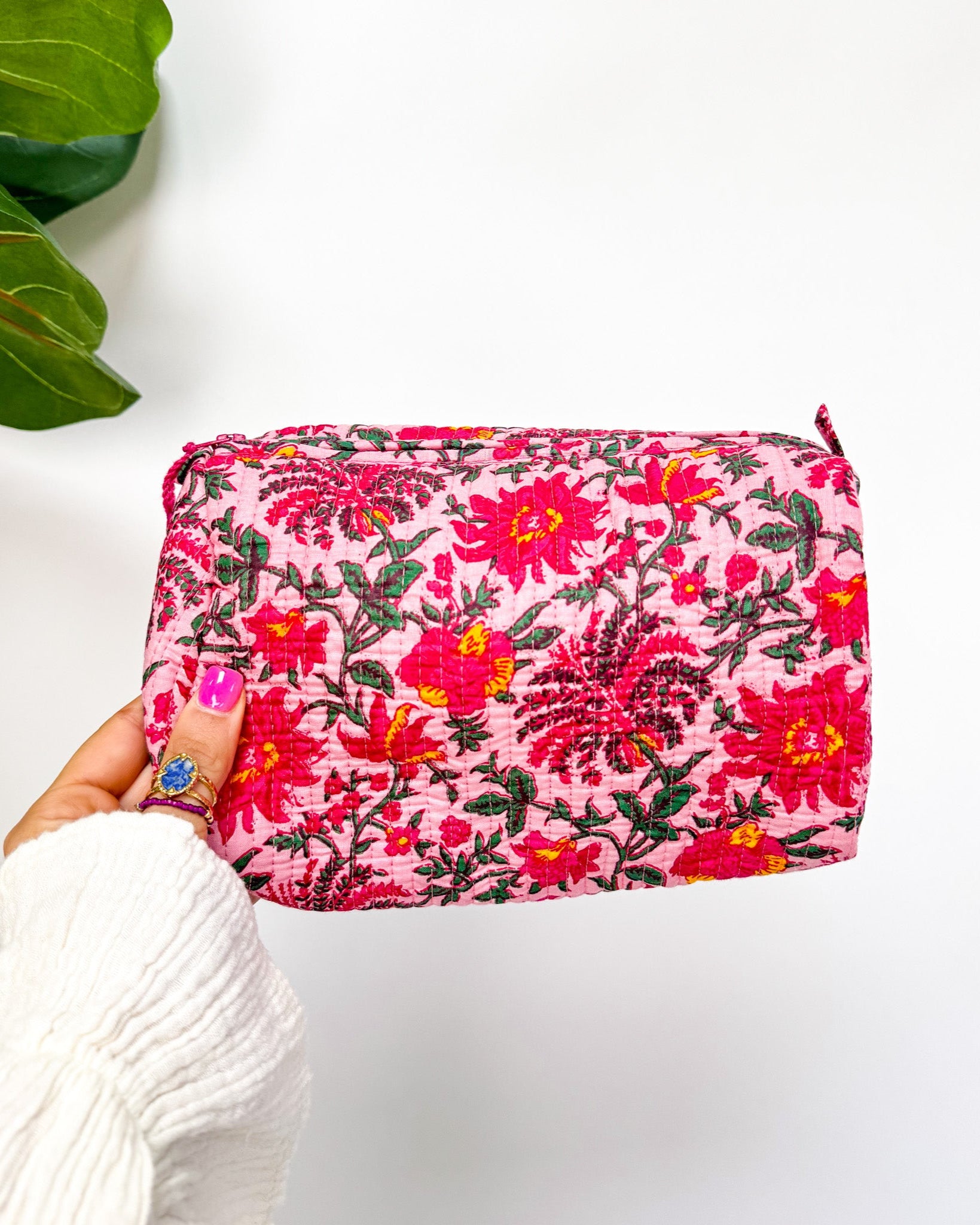 Beauty Bag Pink Flowerray - Medium