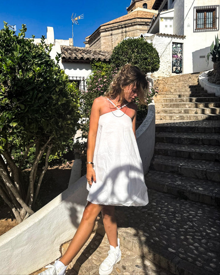 Bella Halter Dress White