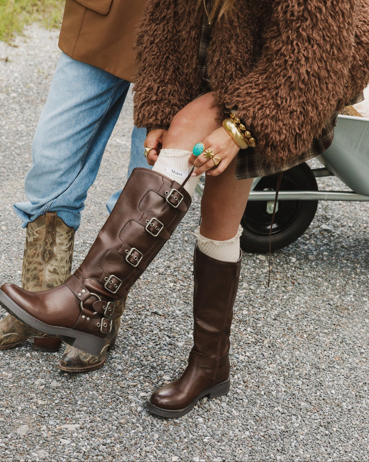 Bottes de motard marron