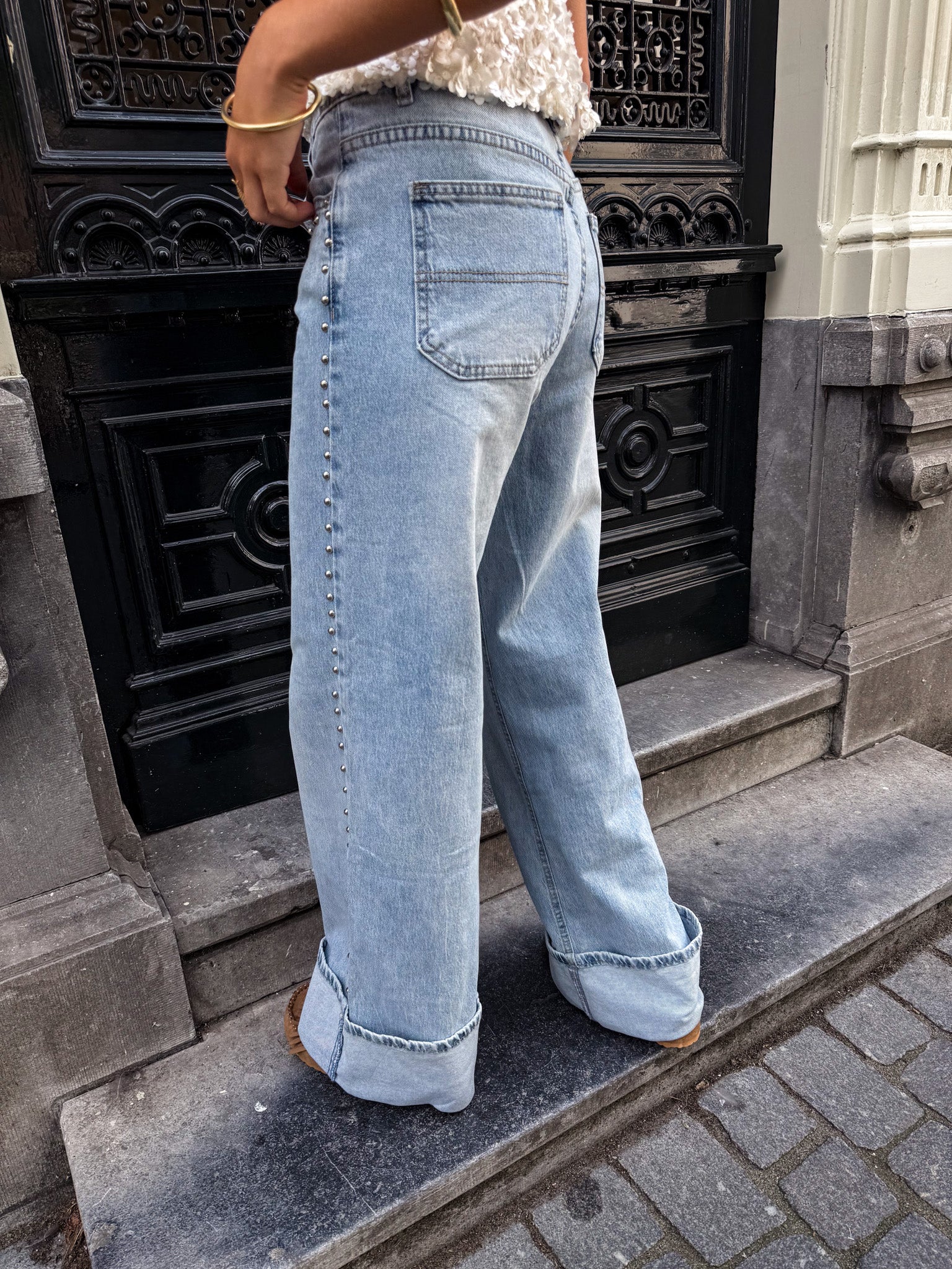 Billie Wide Leg Jeans Studs