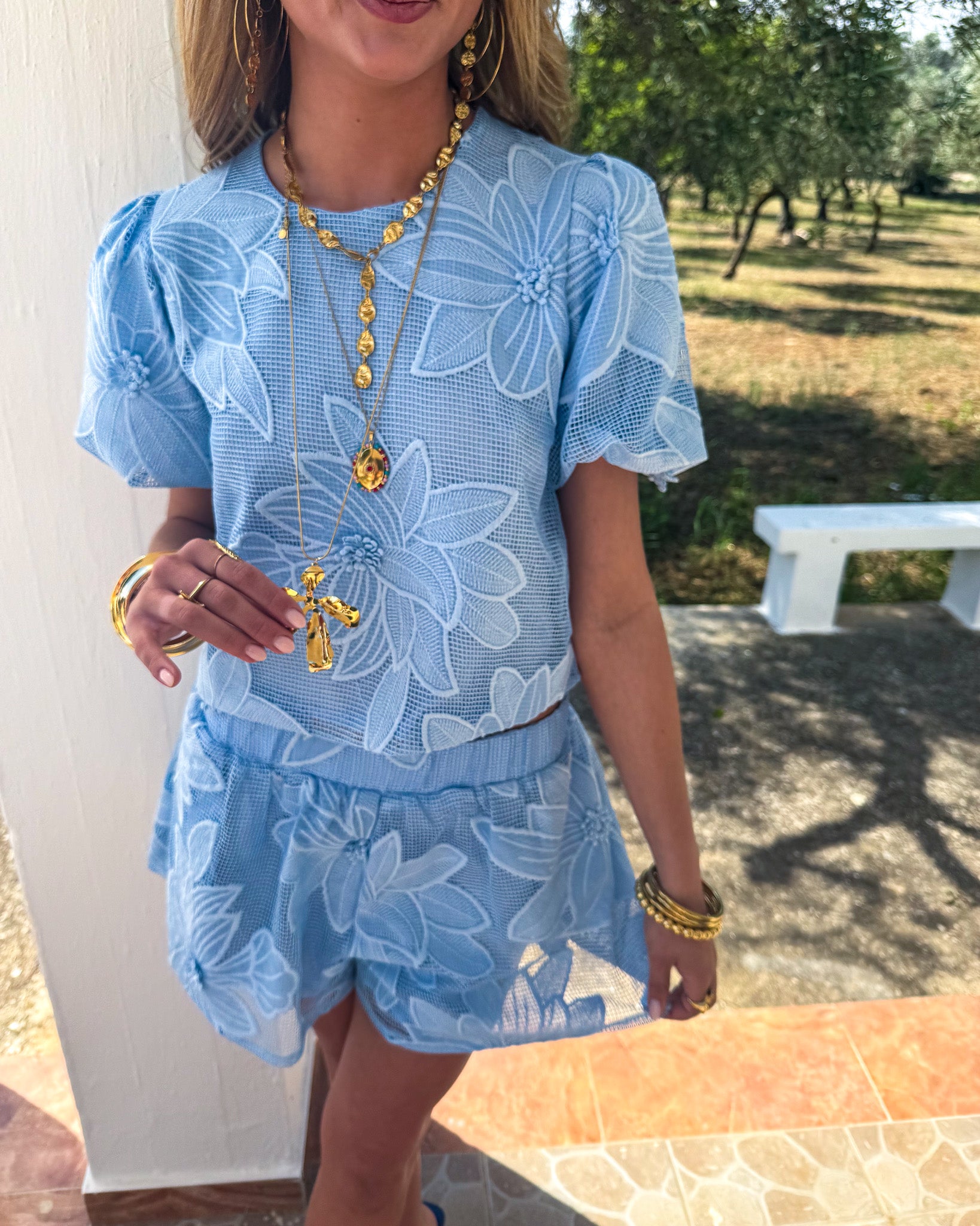 Billie Top Blauw