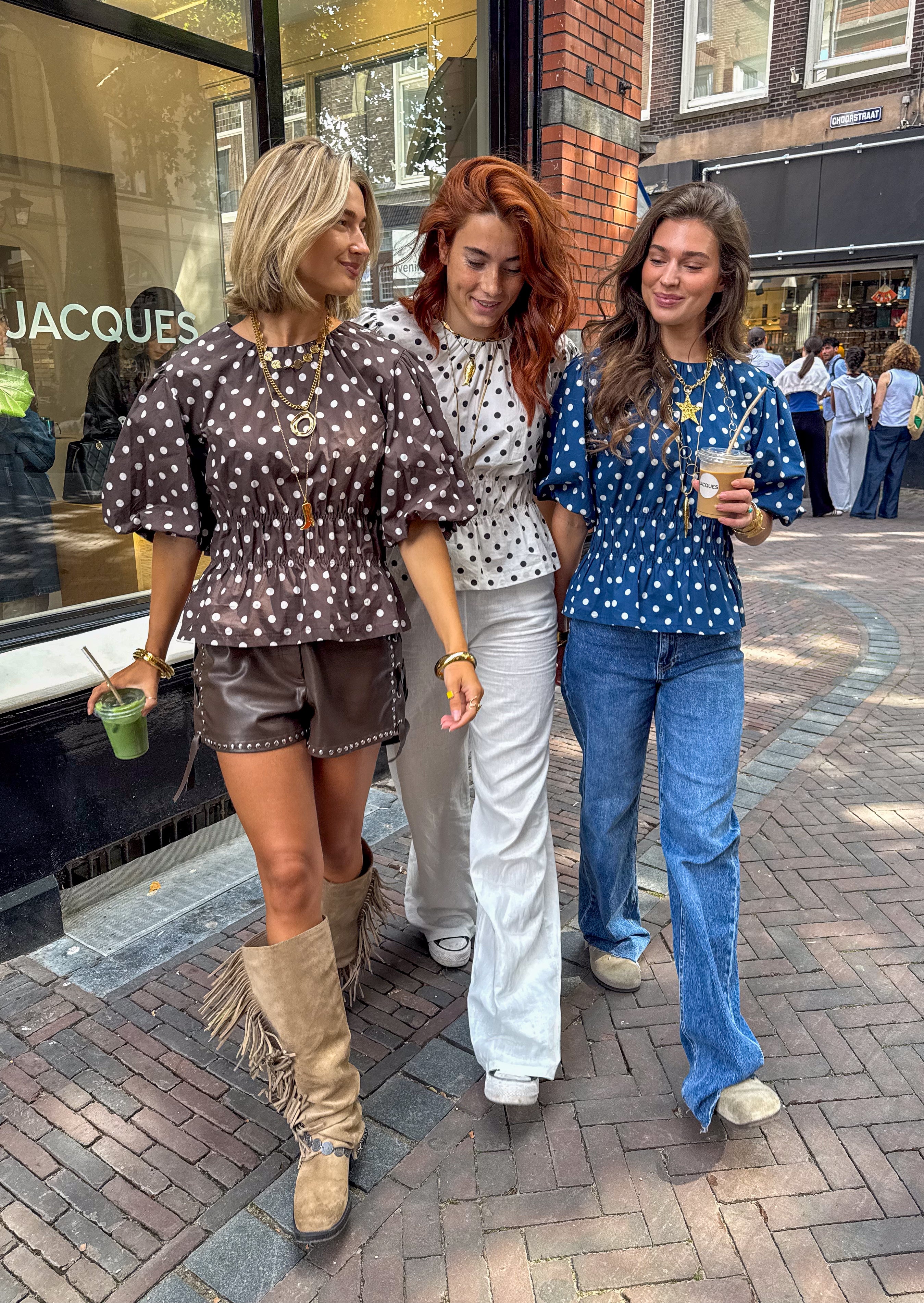Blush Dots Top Brown