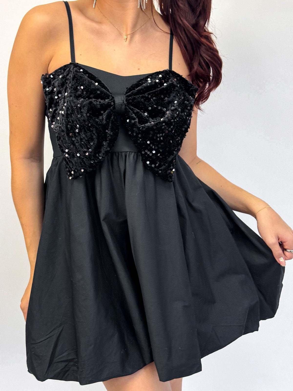 Bow Blush Jurk | Black