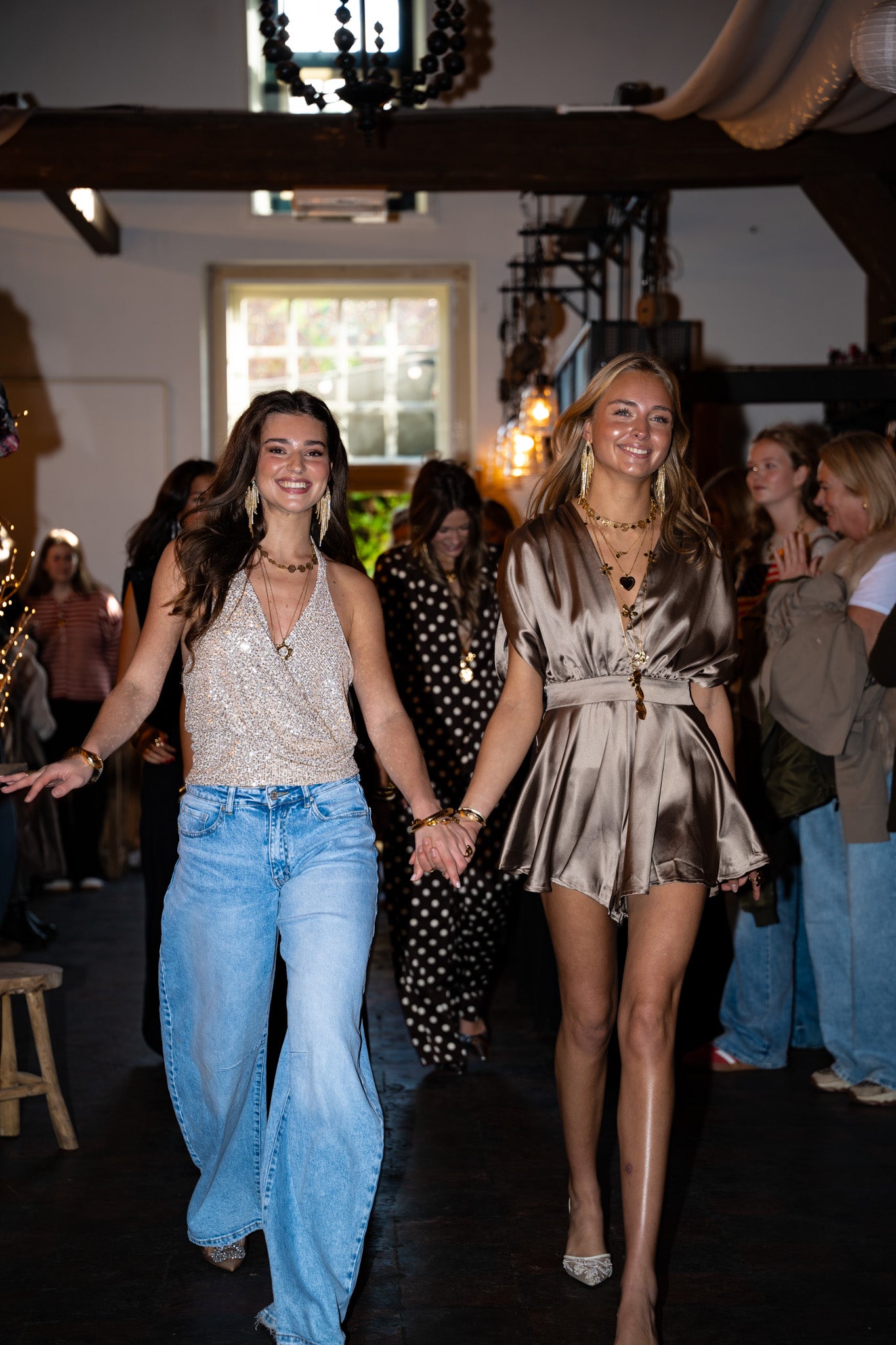 Satin Kiss Playsuit Taupe