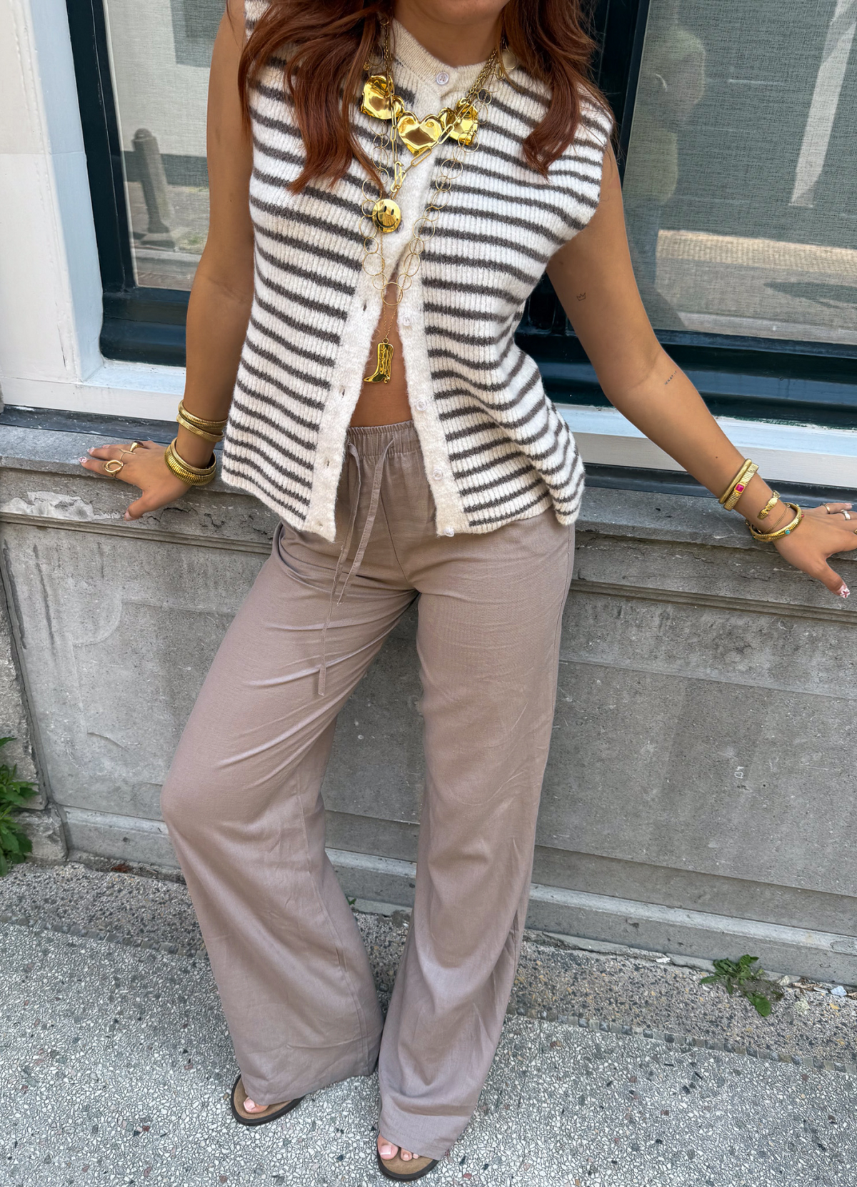 Compliment Linen Pantalon - Tall | Taupe