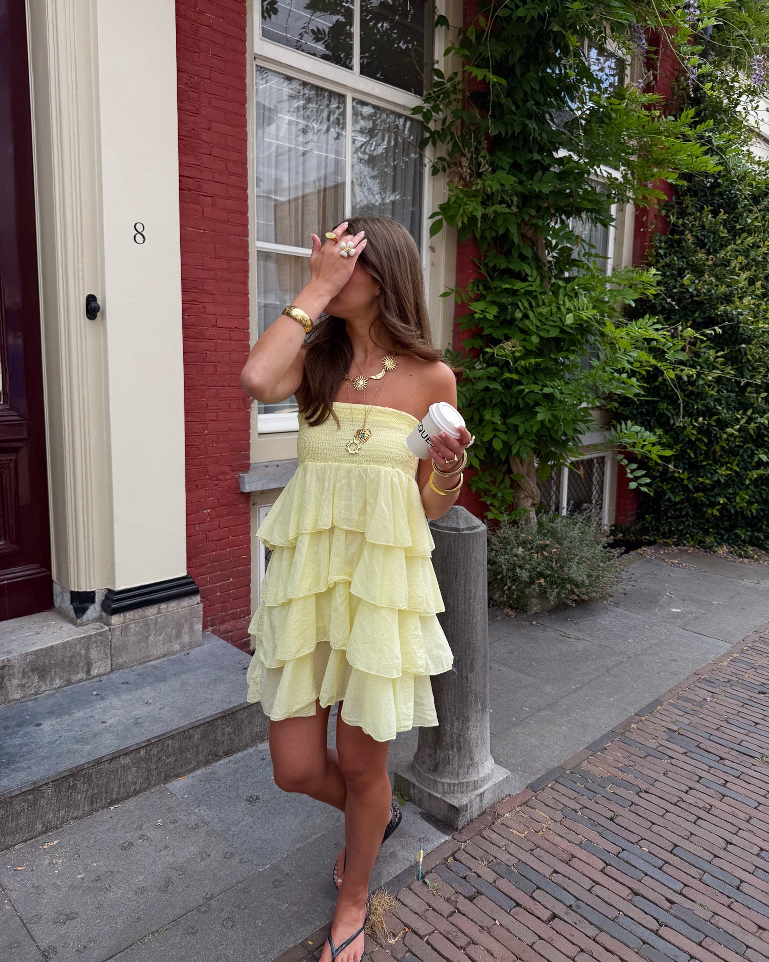 Dae Ruffle Dress Yellow
