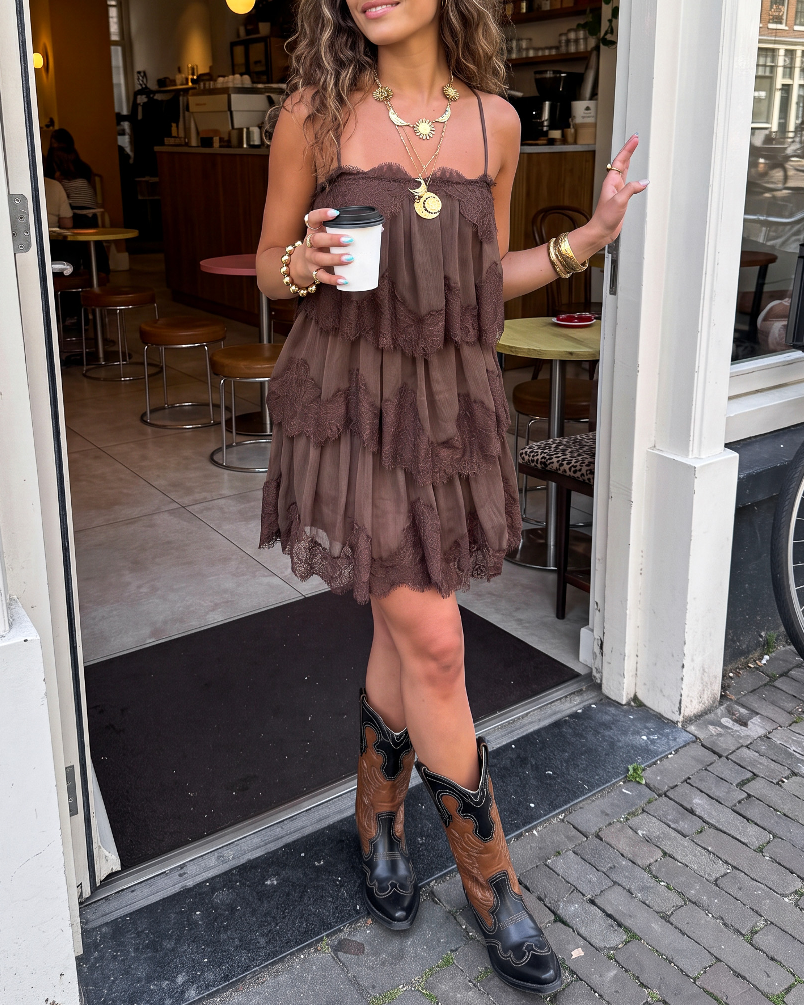 Danae Dress Brown