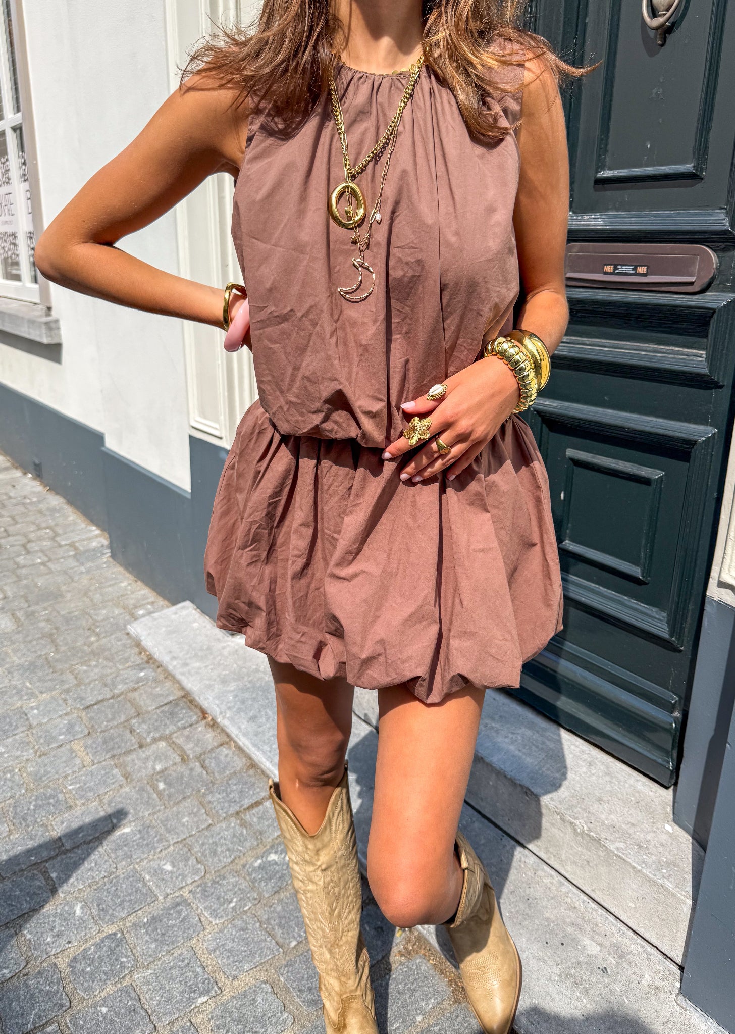 Dusty Halter Top Brown