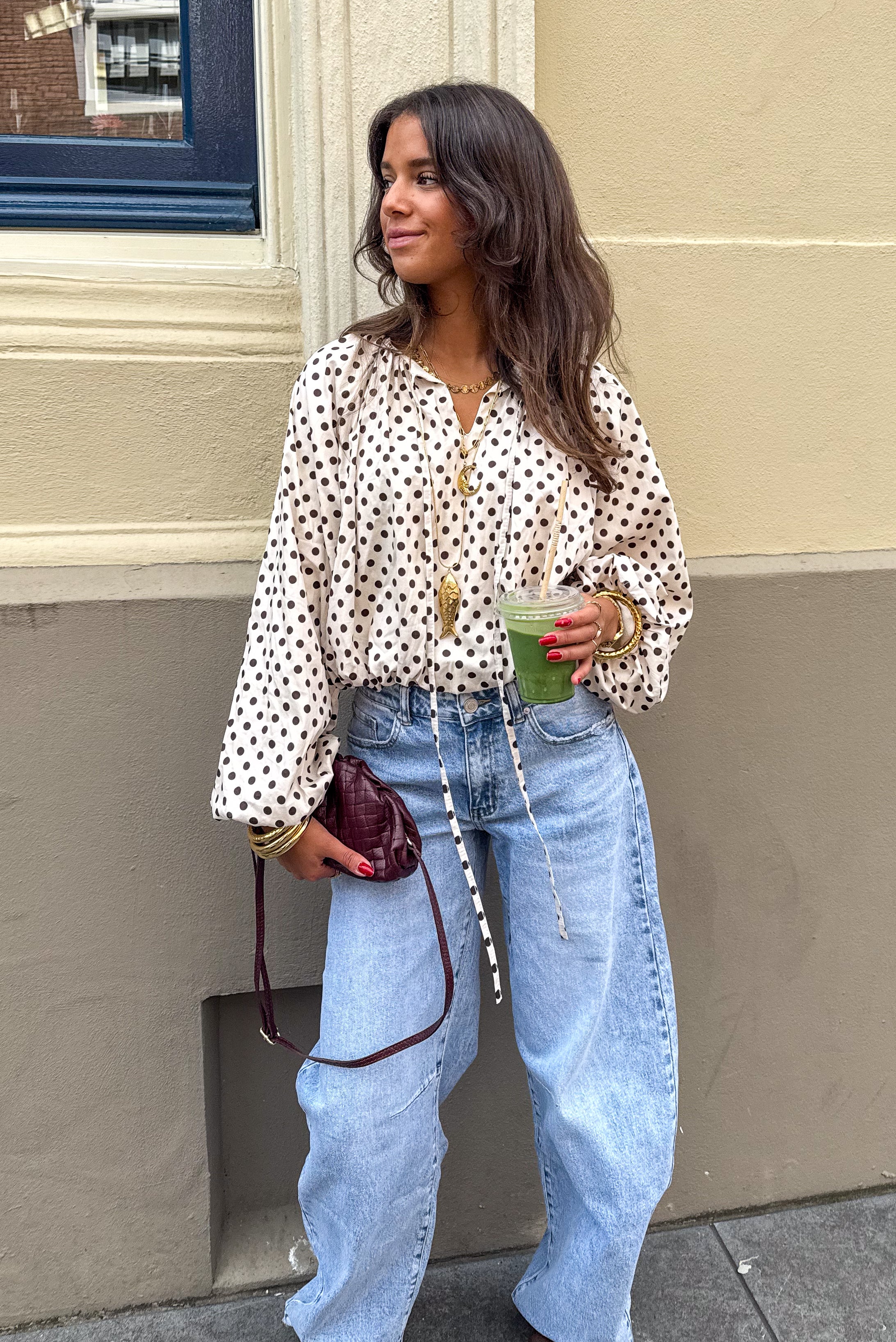 Edge Dots Blouse White
