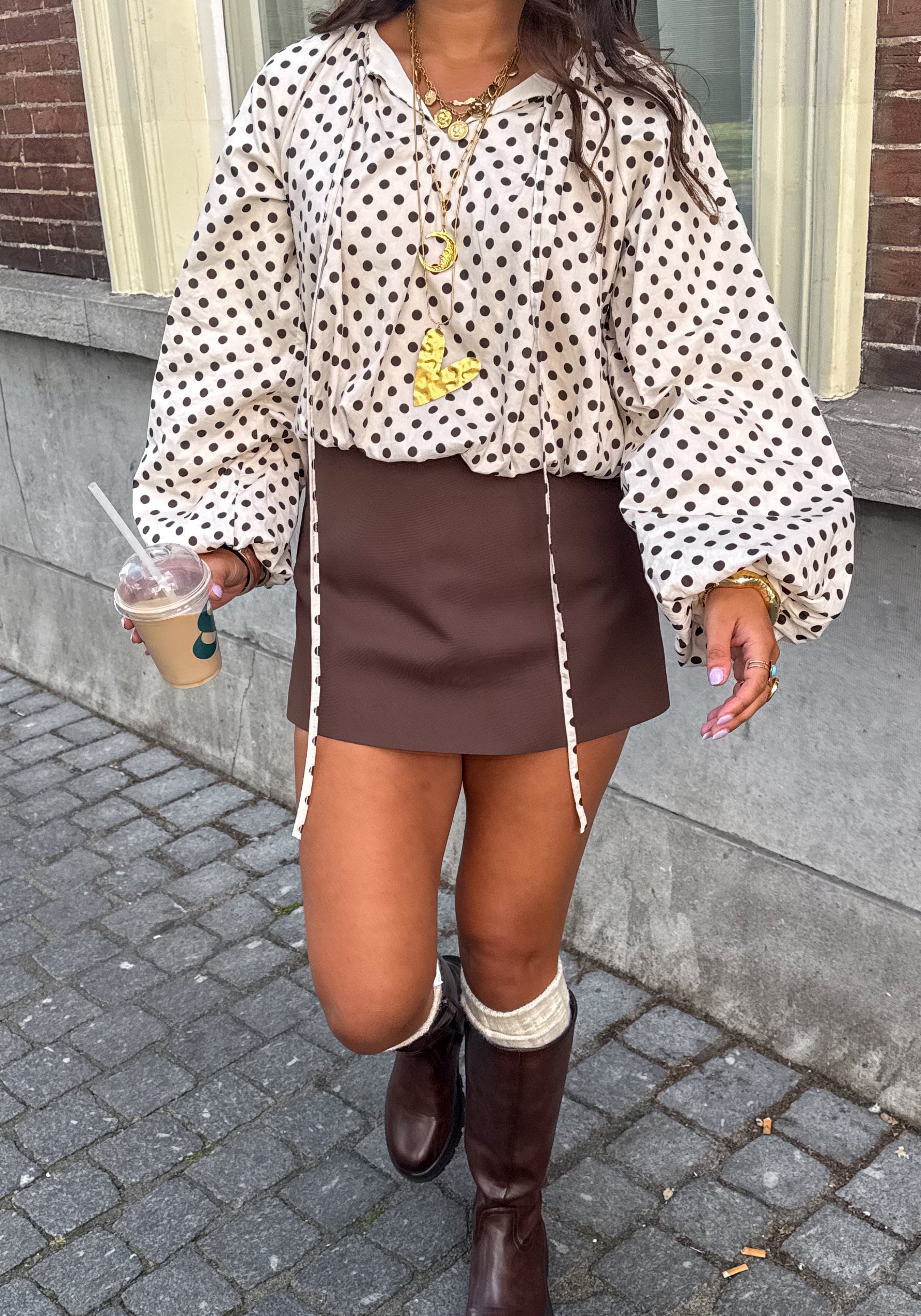 Edge Dots Blouse White