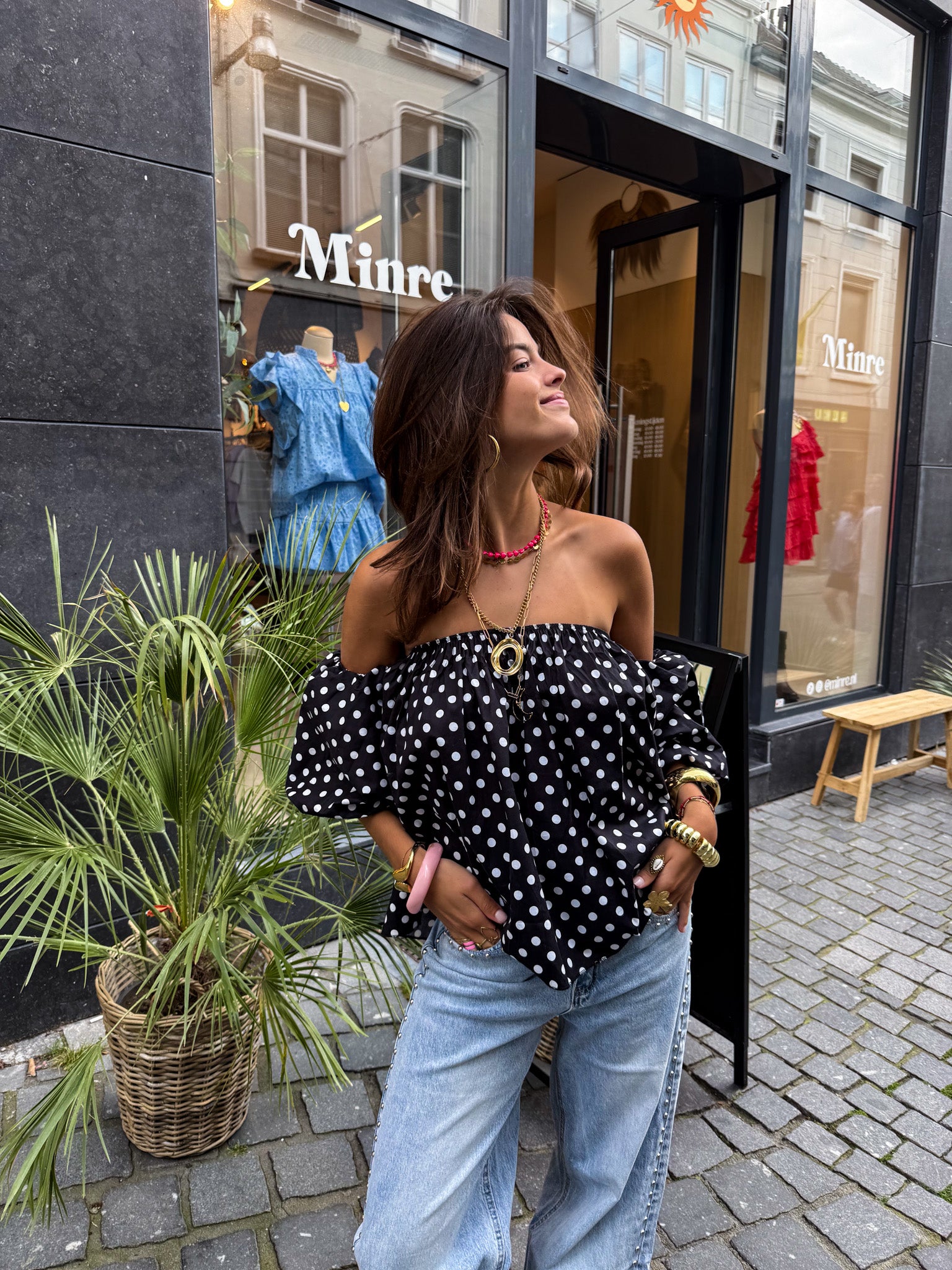 Winnie Dots Top Black