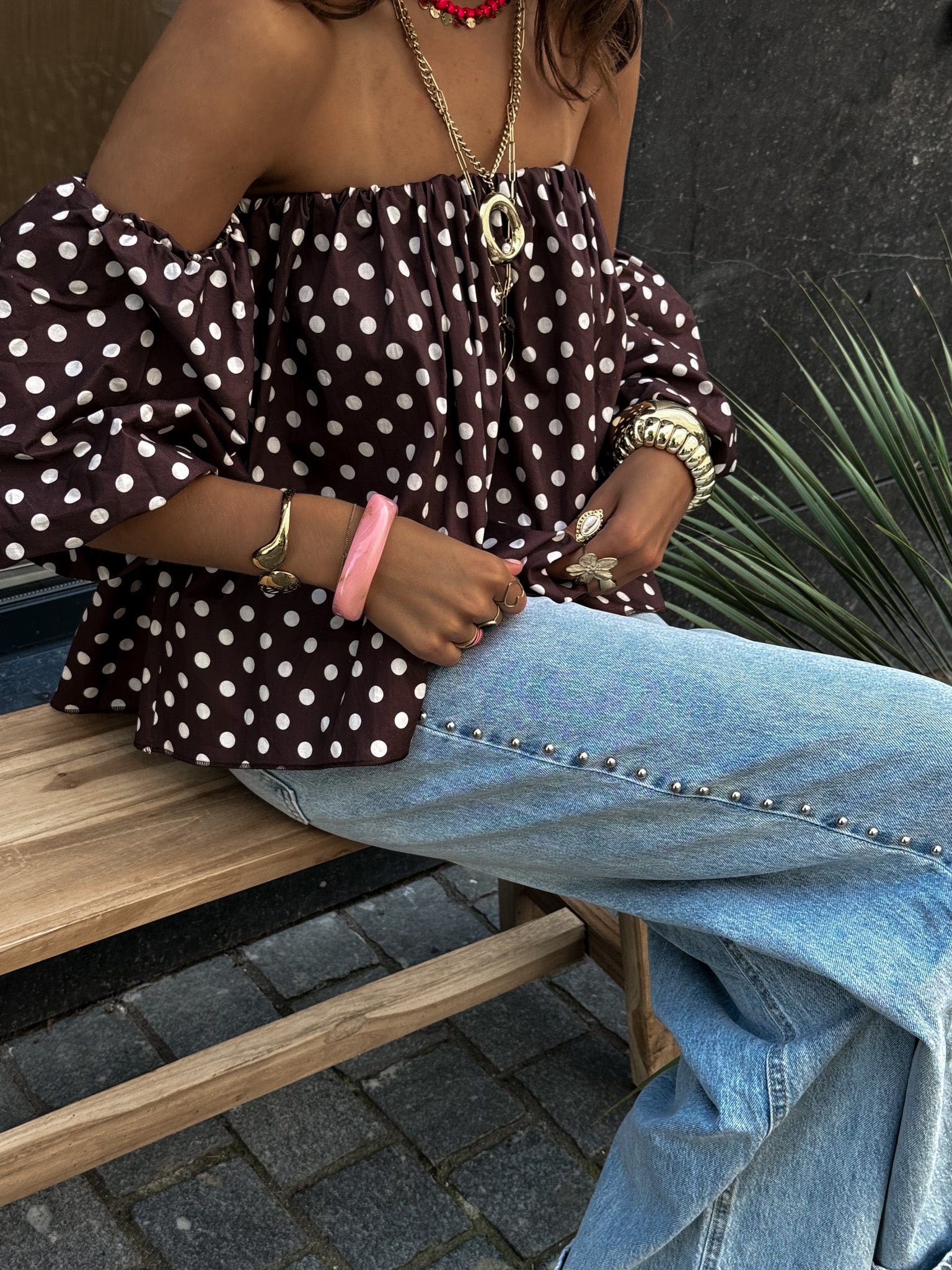 Winnie Dots Top Brown