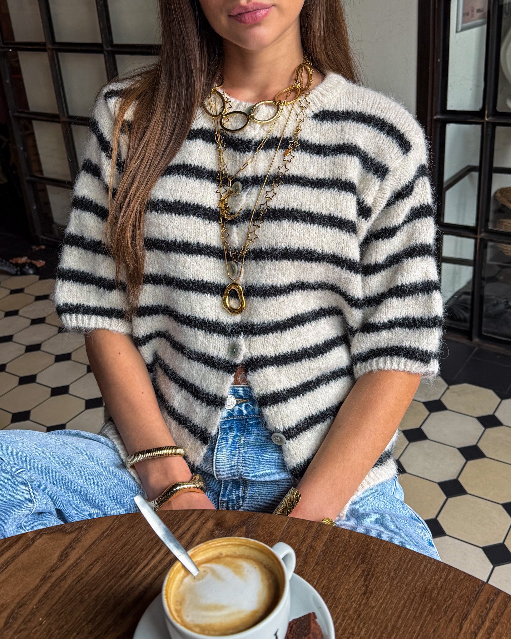 Elsa Vest Black Stripe