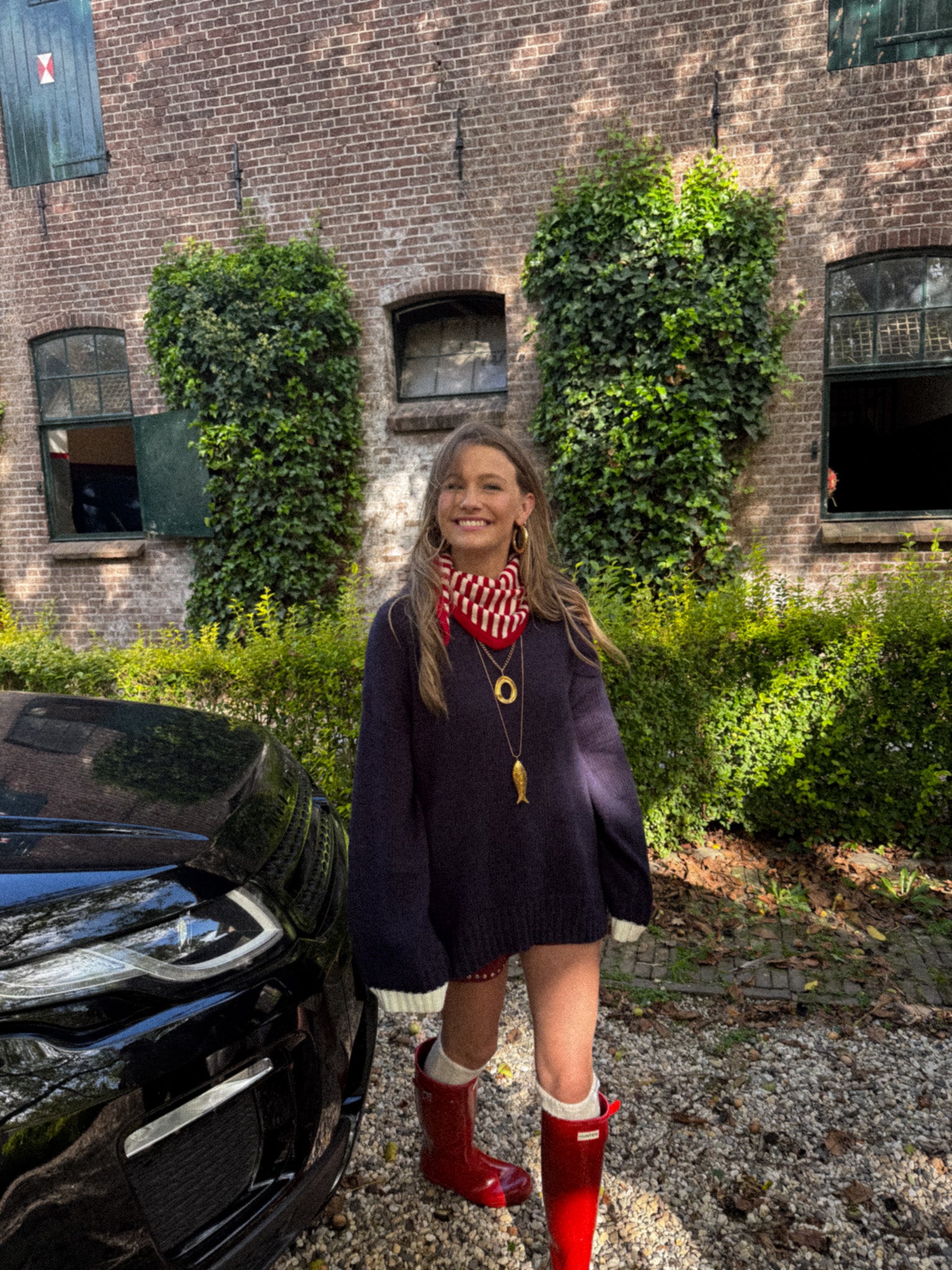 Harbor Red Stripe Scarf