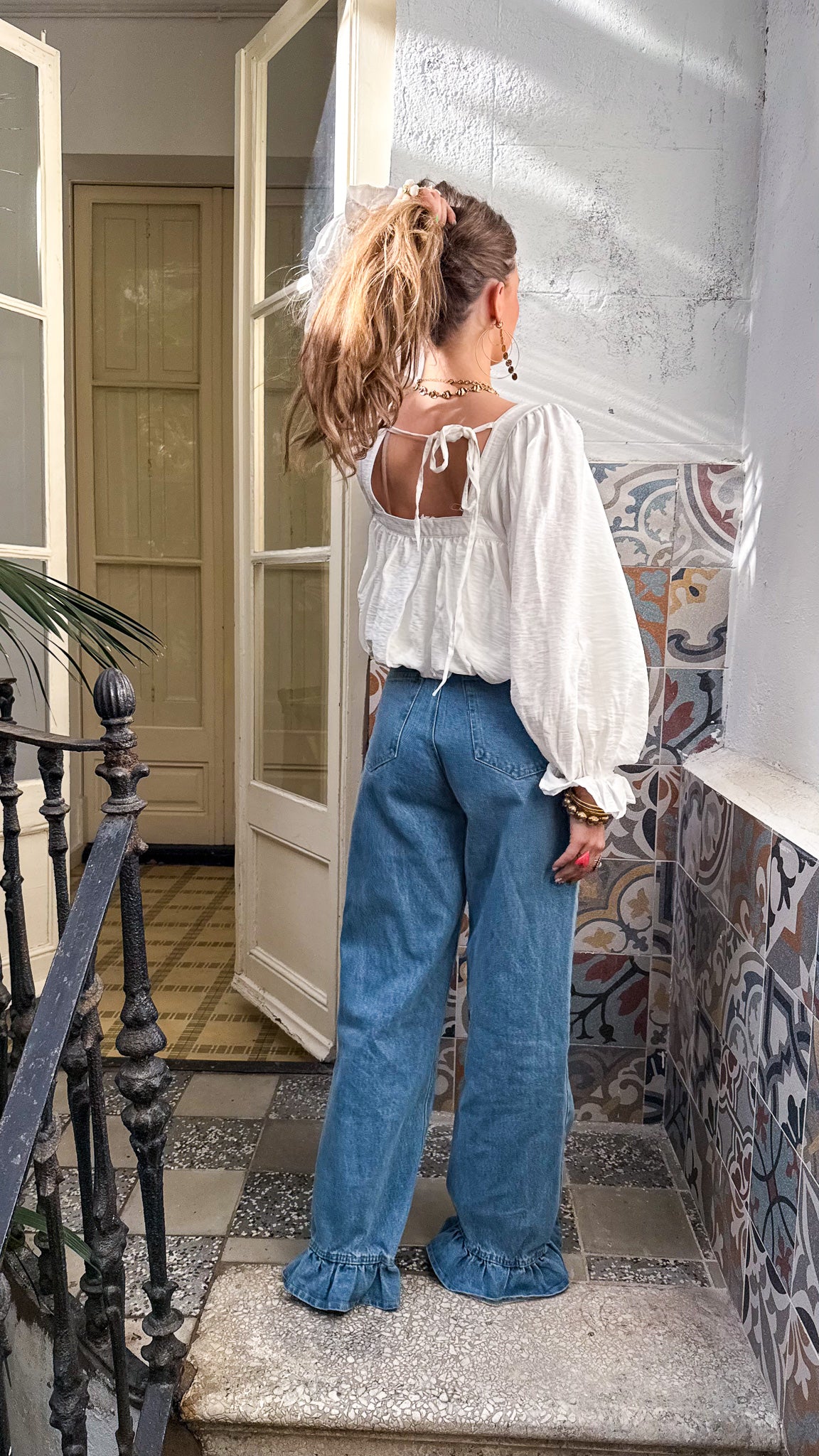 May Straight Leg Ruffle Jeans