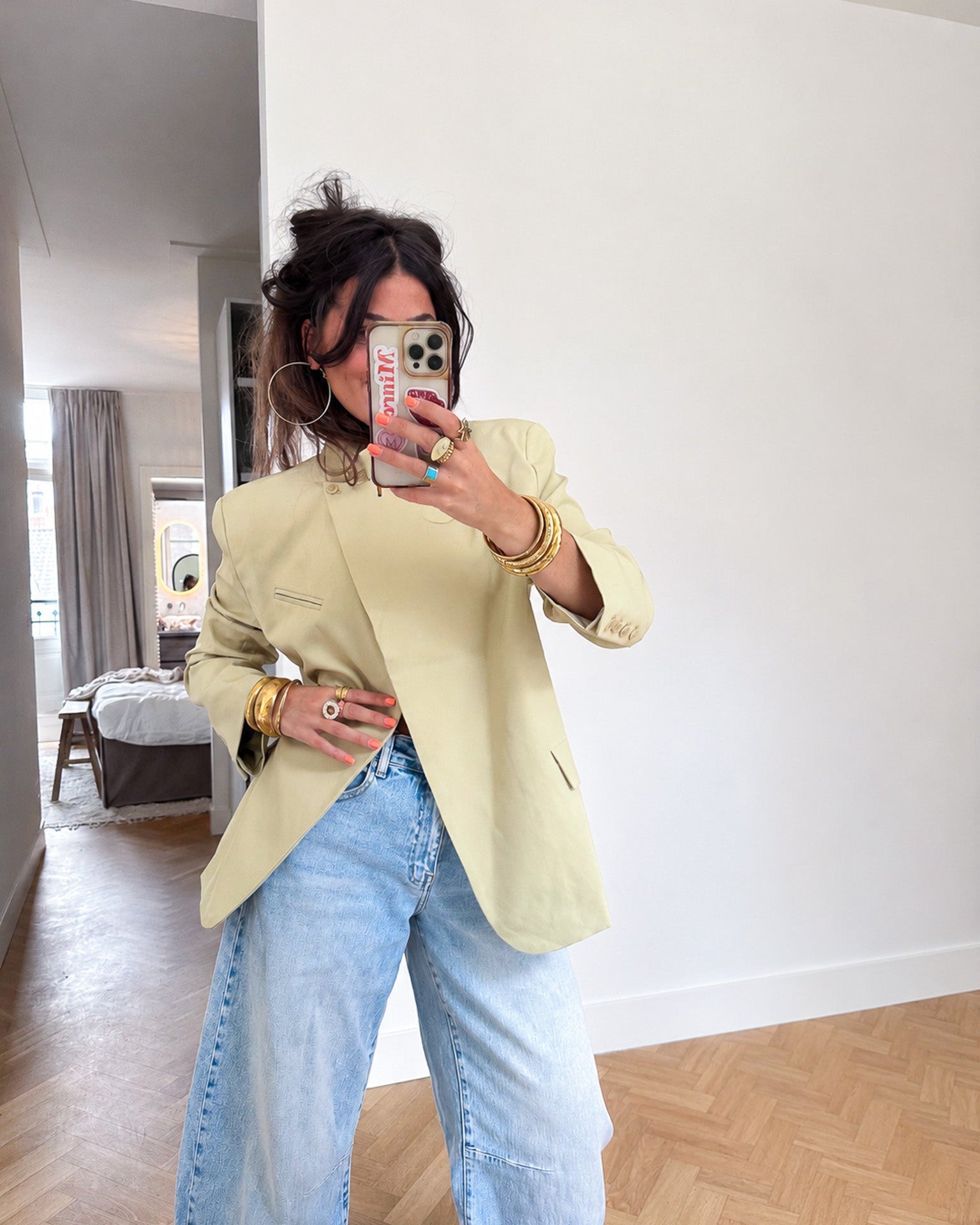 Igone Blazer Olijf Zandkleur