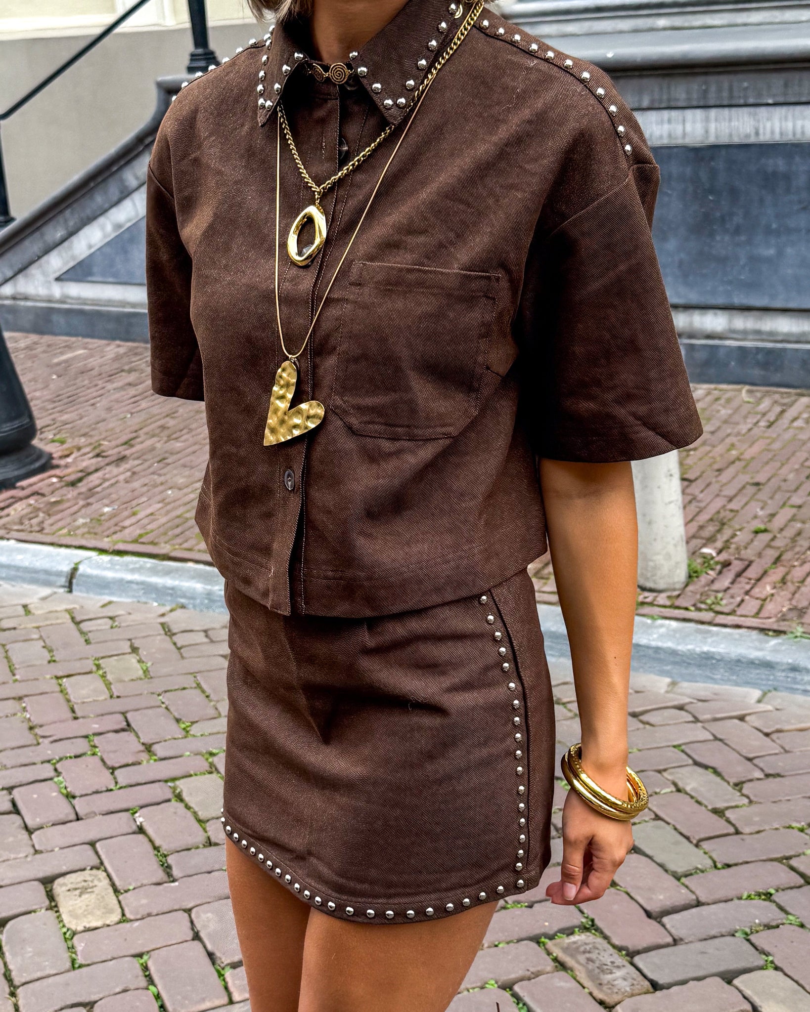 Indy Studs Jacket Brown