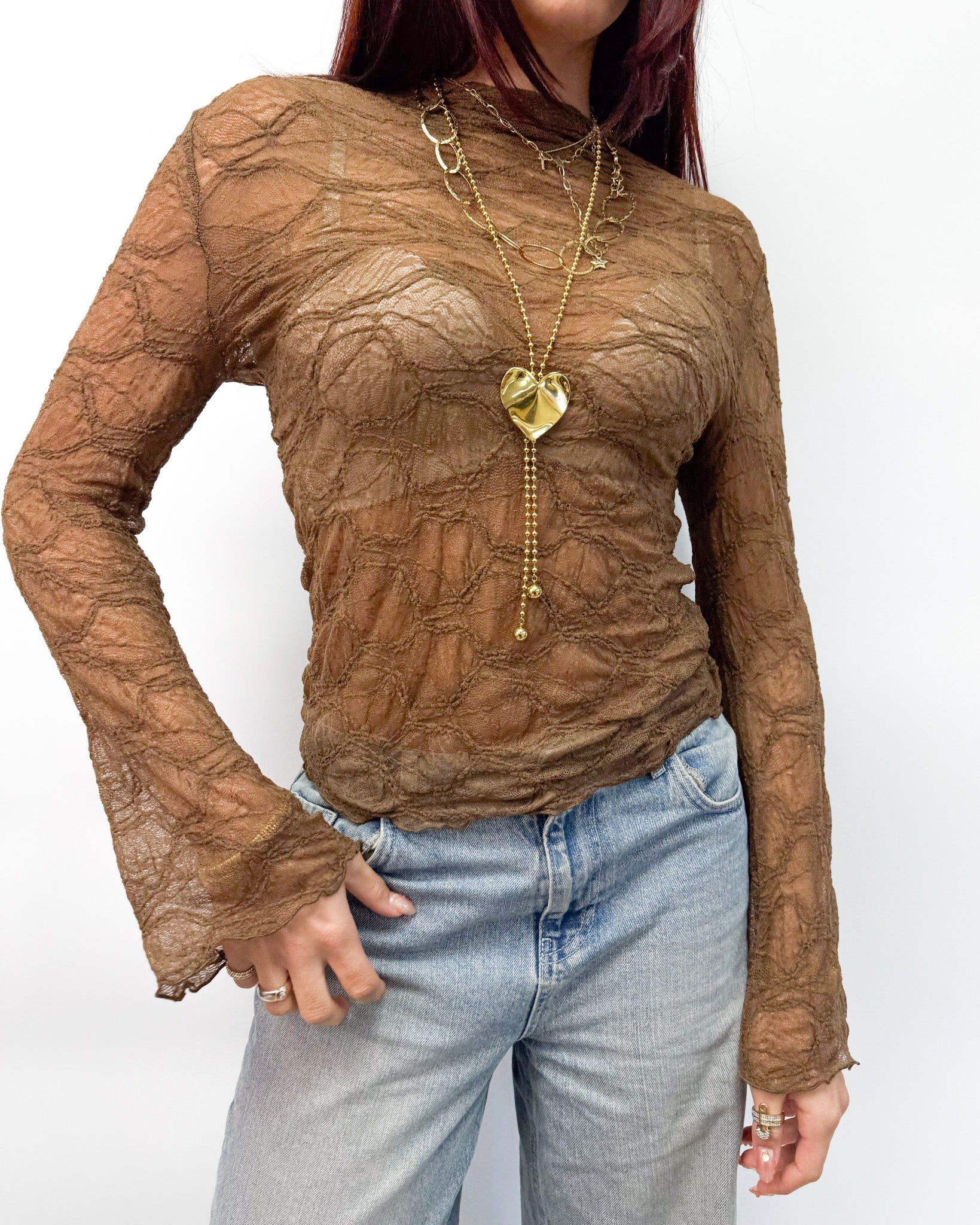 Jacky Lace Top Brown