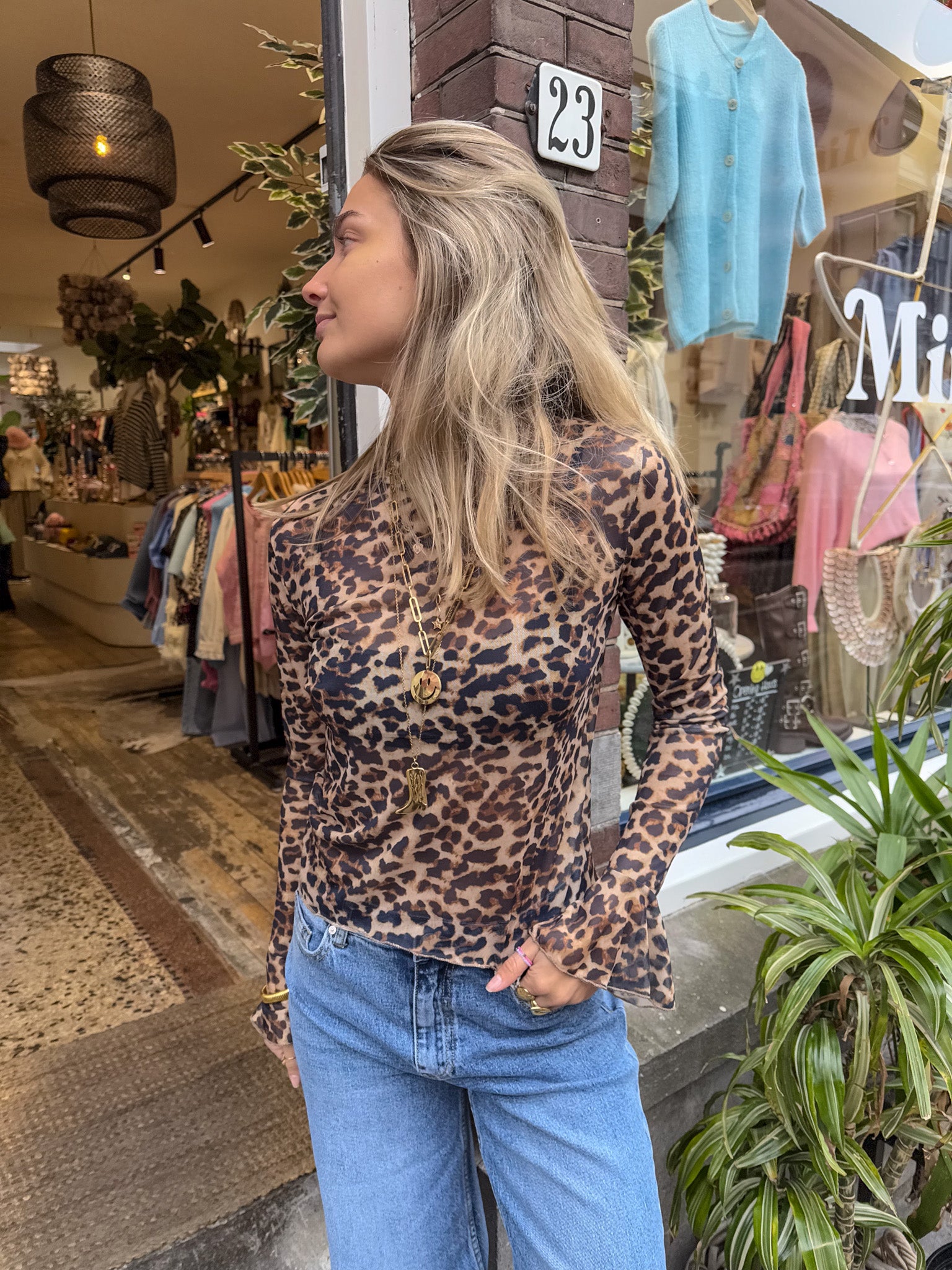 Jade Longsleeve Top Leopard