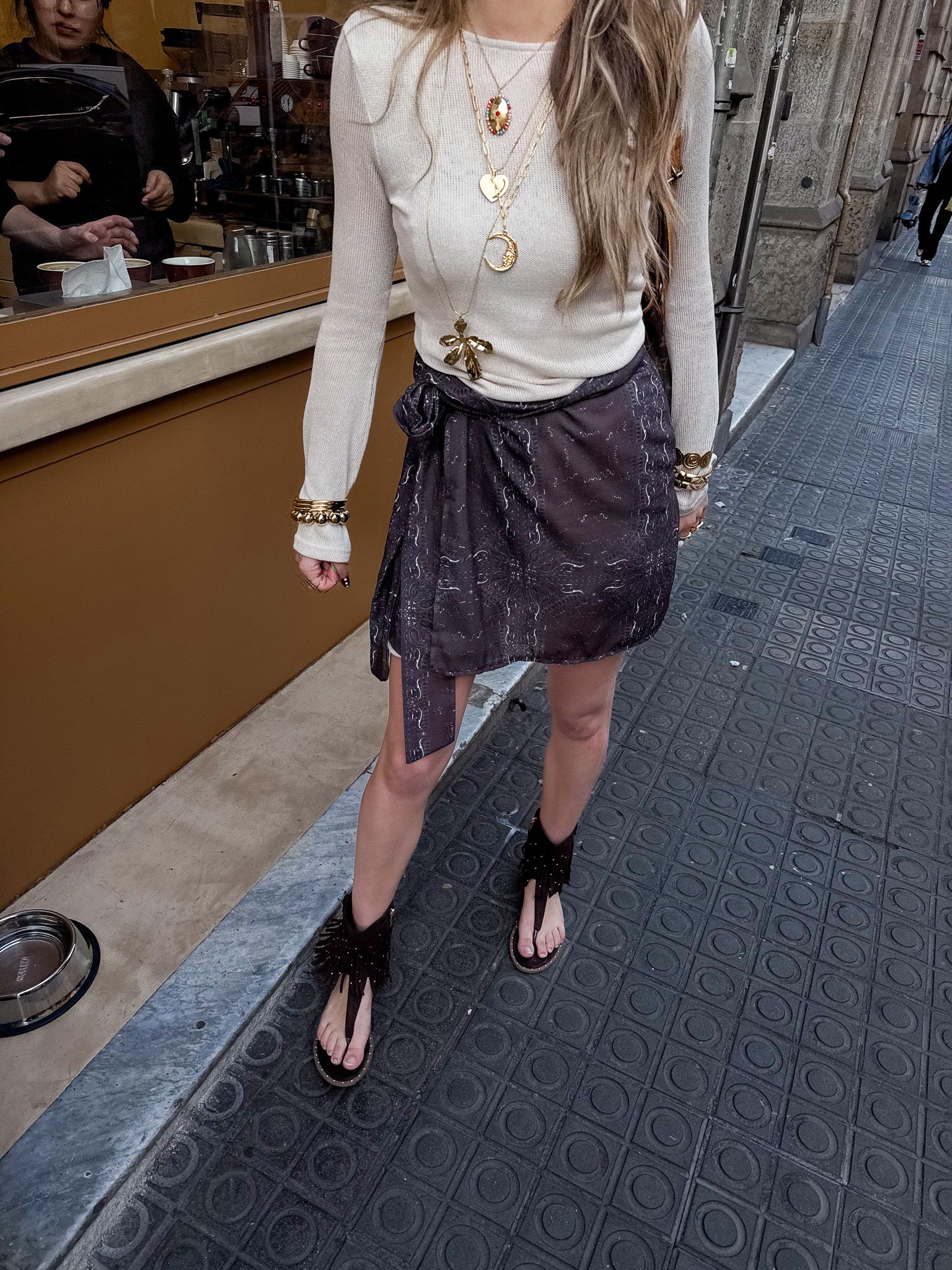 Boho Franje Sandalen Bruin