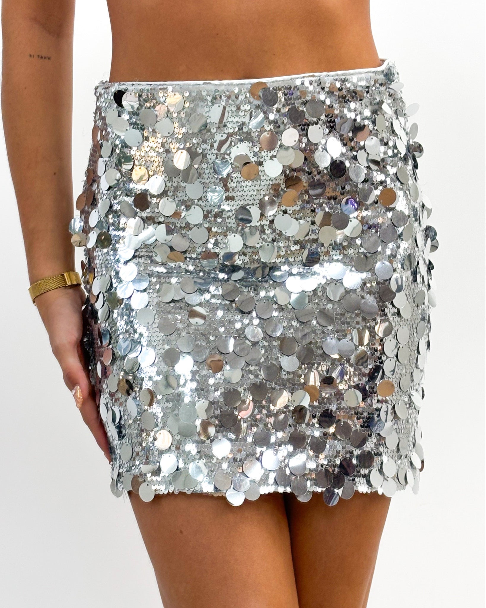 Joy Glitter Skirt Silver