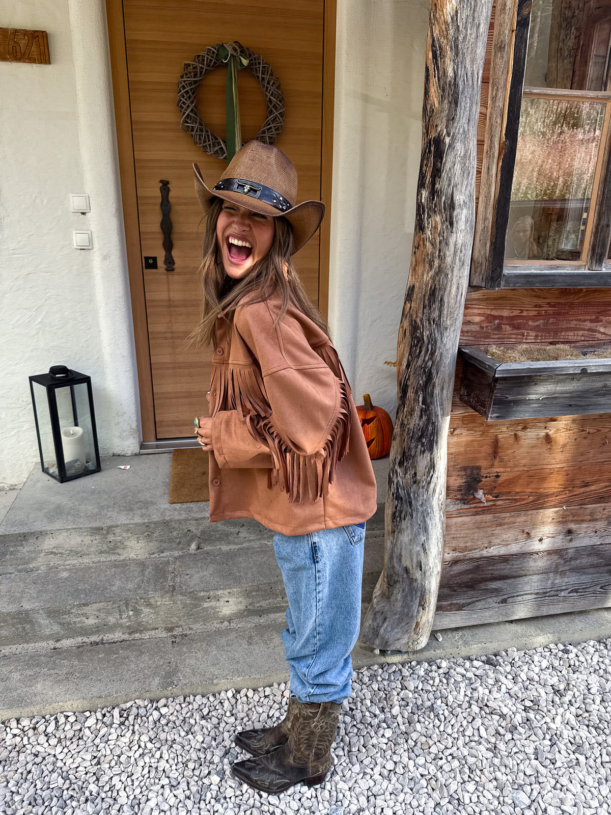 Jum Fringe Jacket Camel