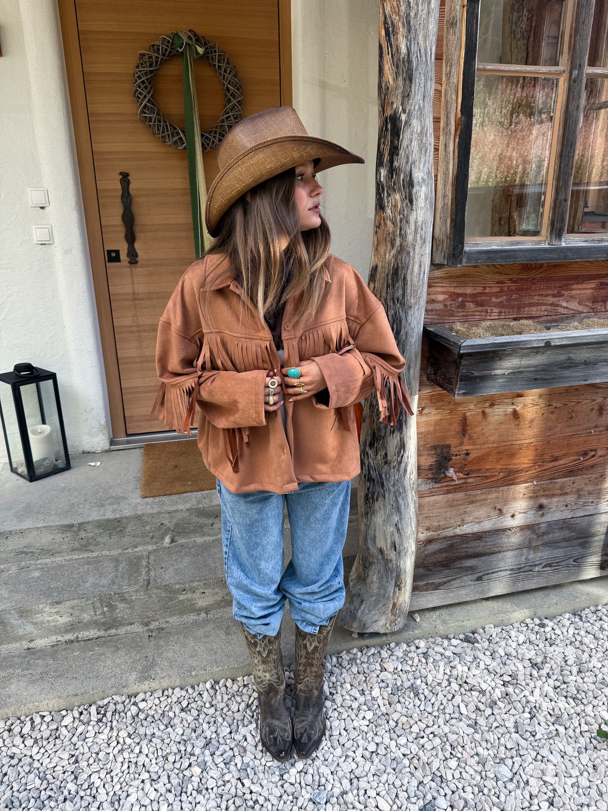 Jum Fringe Jacket Camel