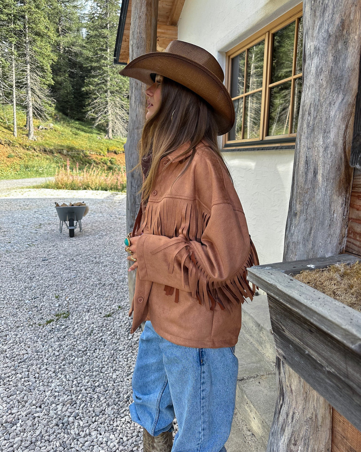 Jum Fringe Jacket Camel