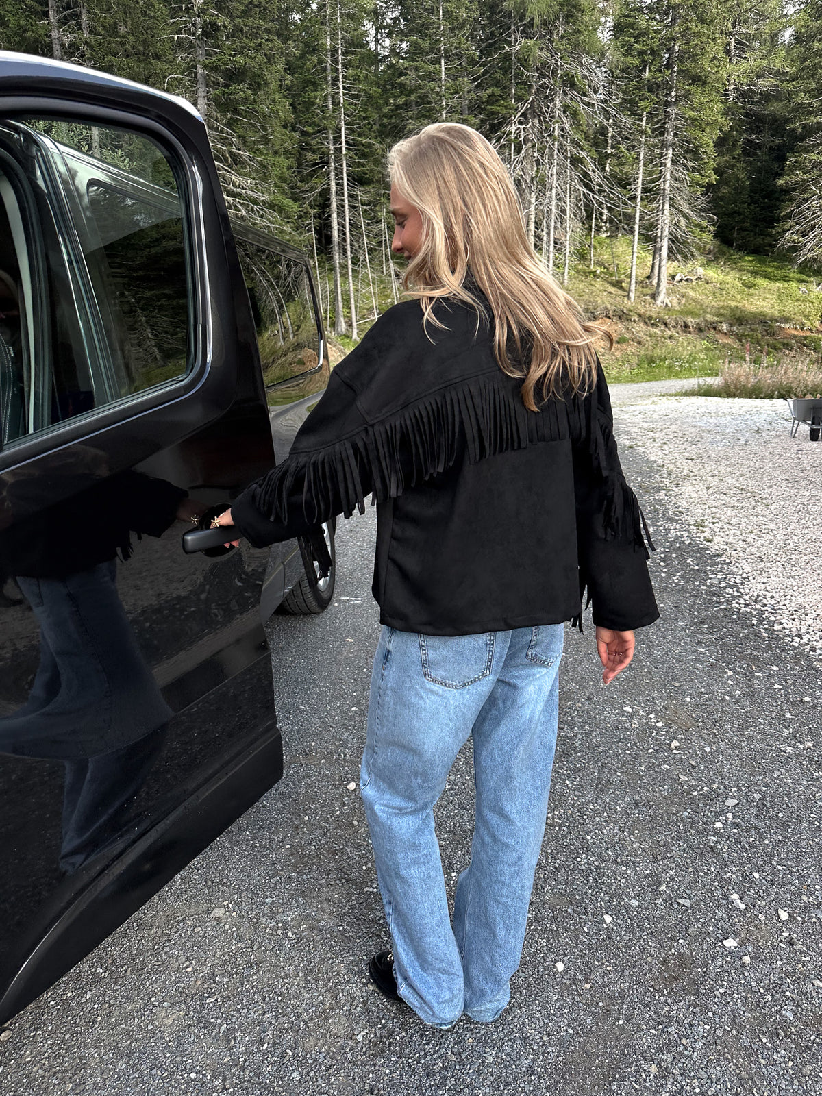 Jum Fringe Jacket Zwart
