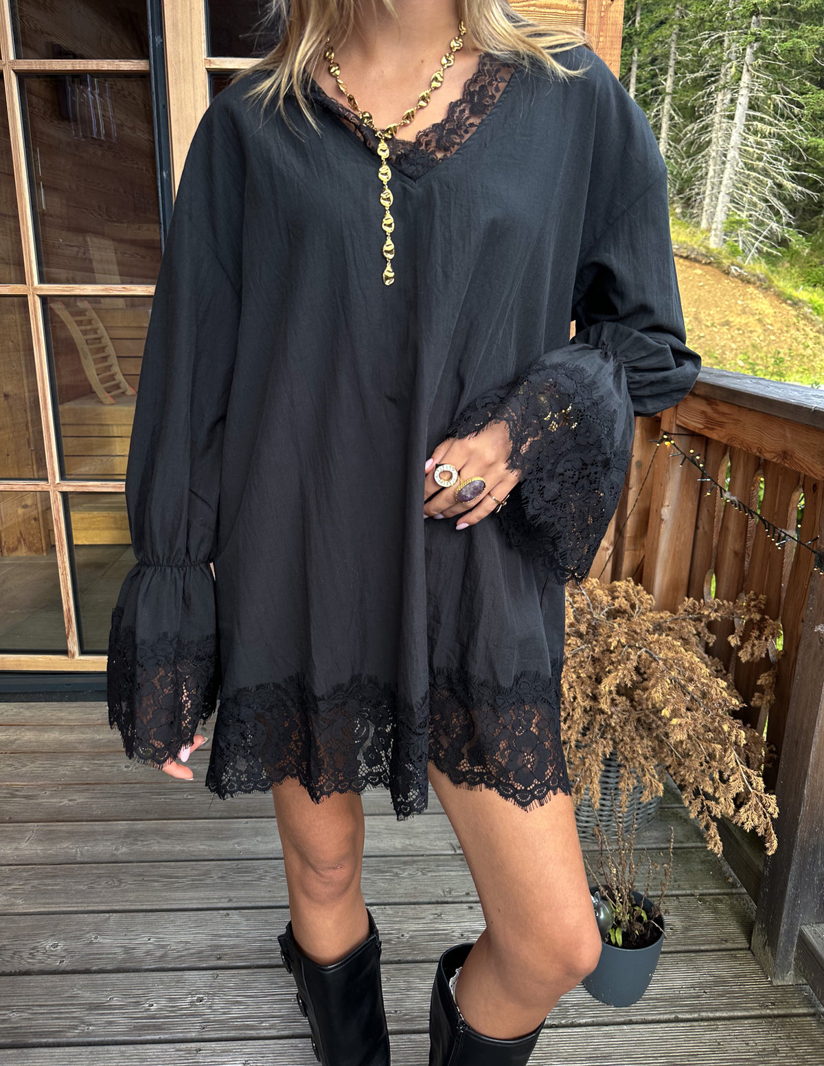 June Lace Dress Black