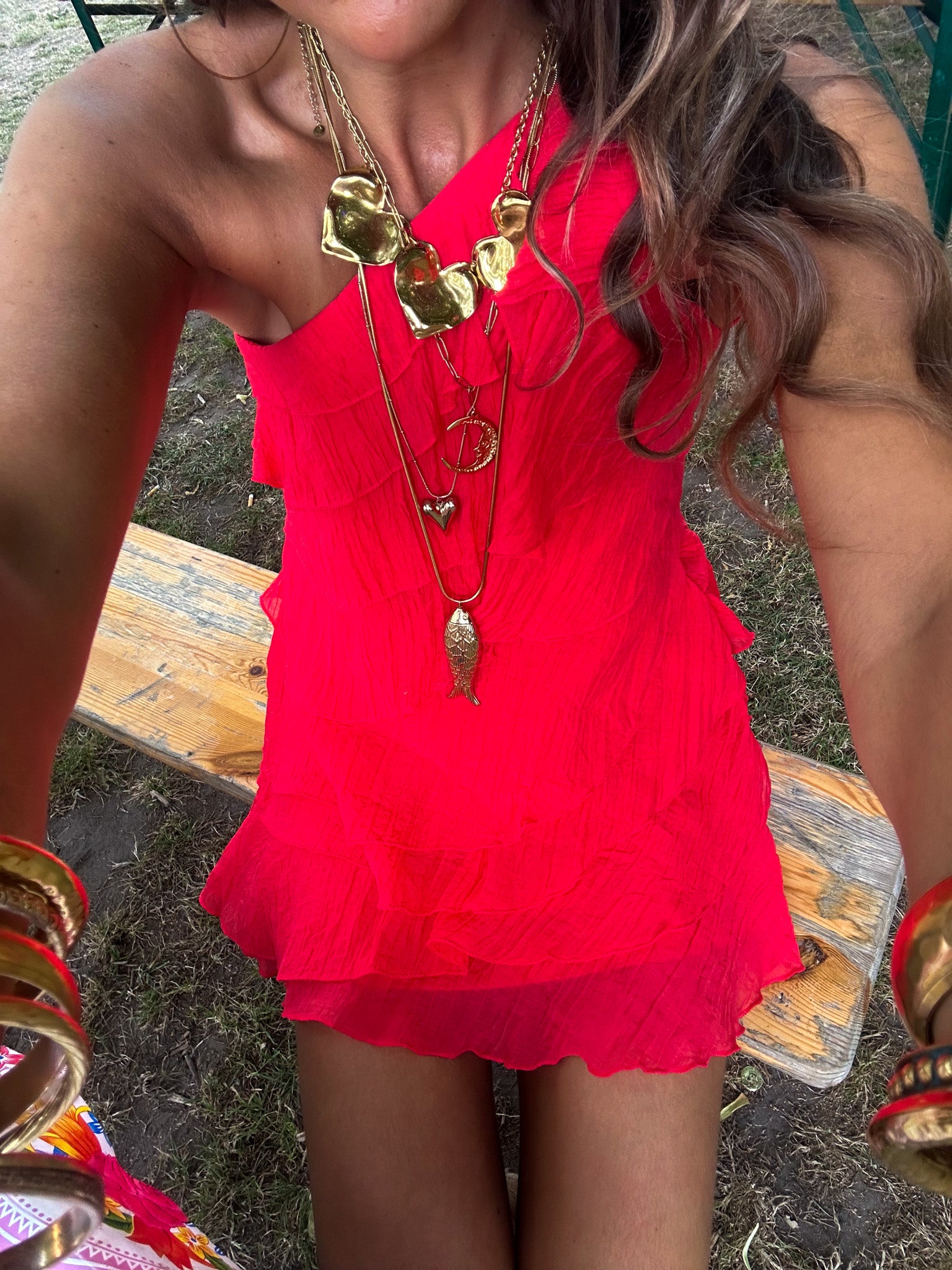 Kate Flowy Jurk Rood