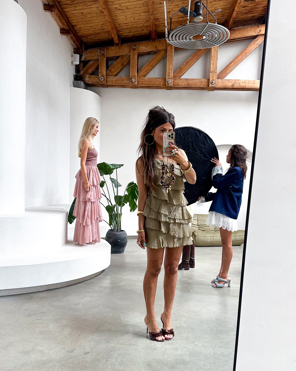 Kate Flowy Jurk Khaki