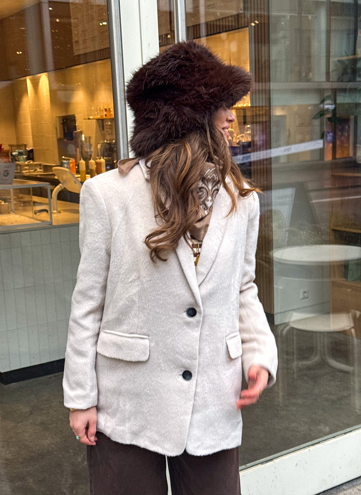Bucket Hat Fluffy | Brown
