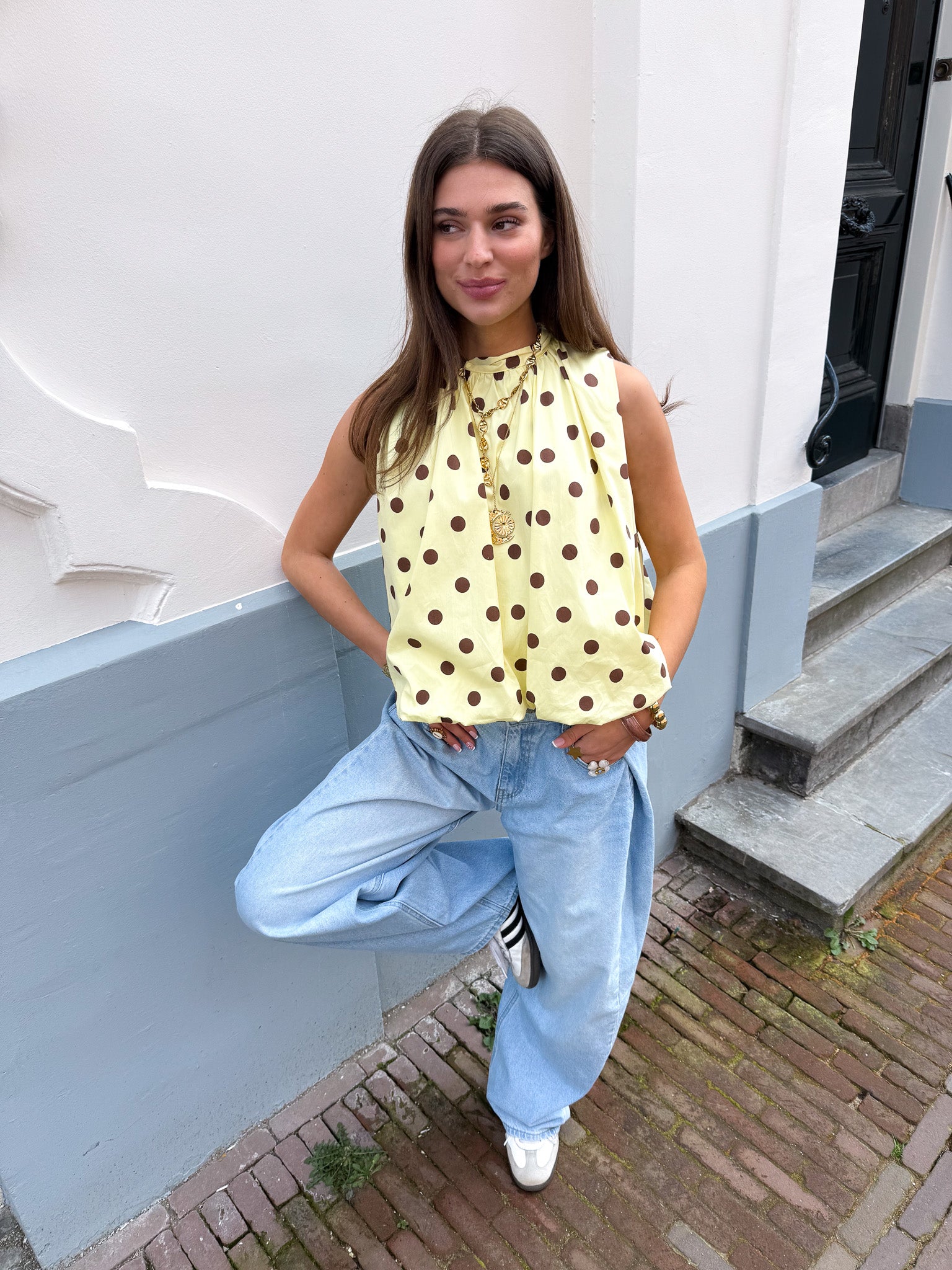 Streetline Wide Leg Jeans Blauw