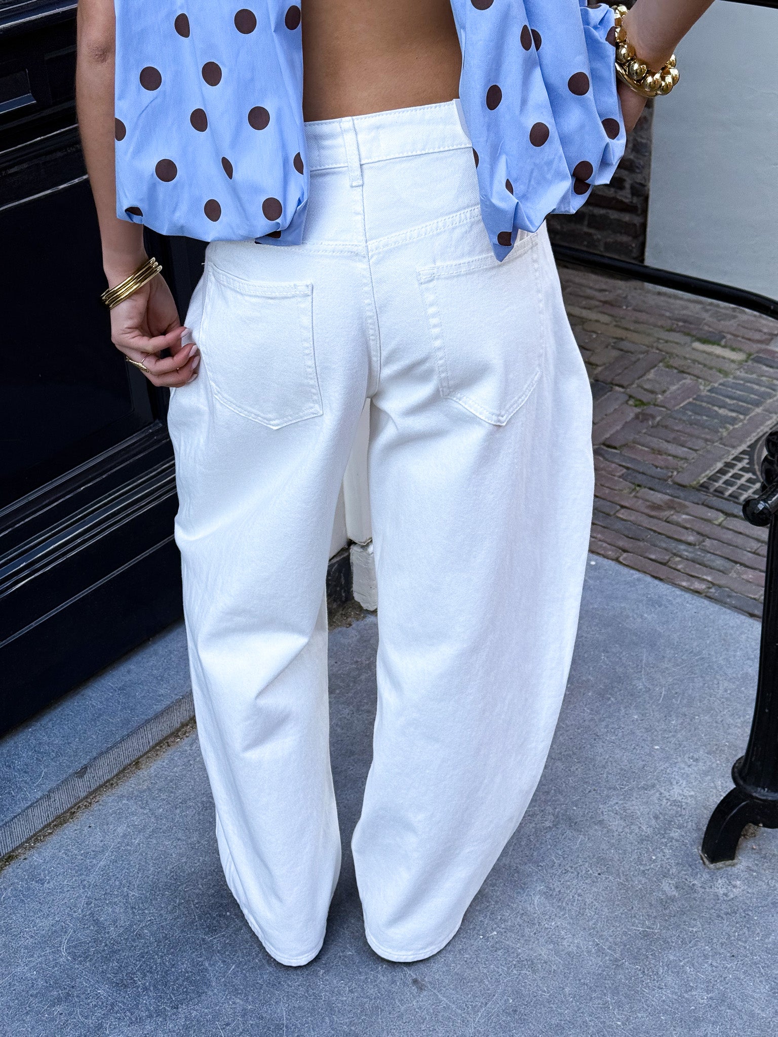 Streetline Wide Leg Jeans Wit
