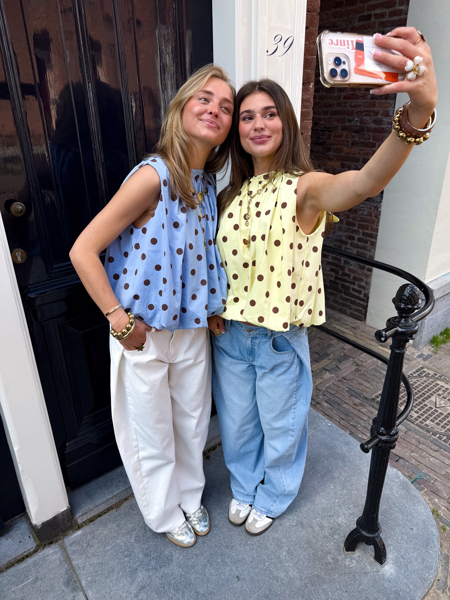Kimmy Stippen Top Blauw