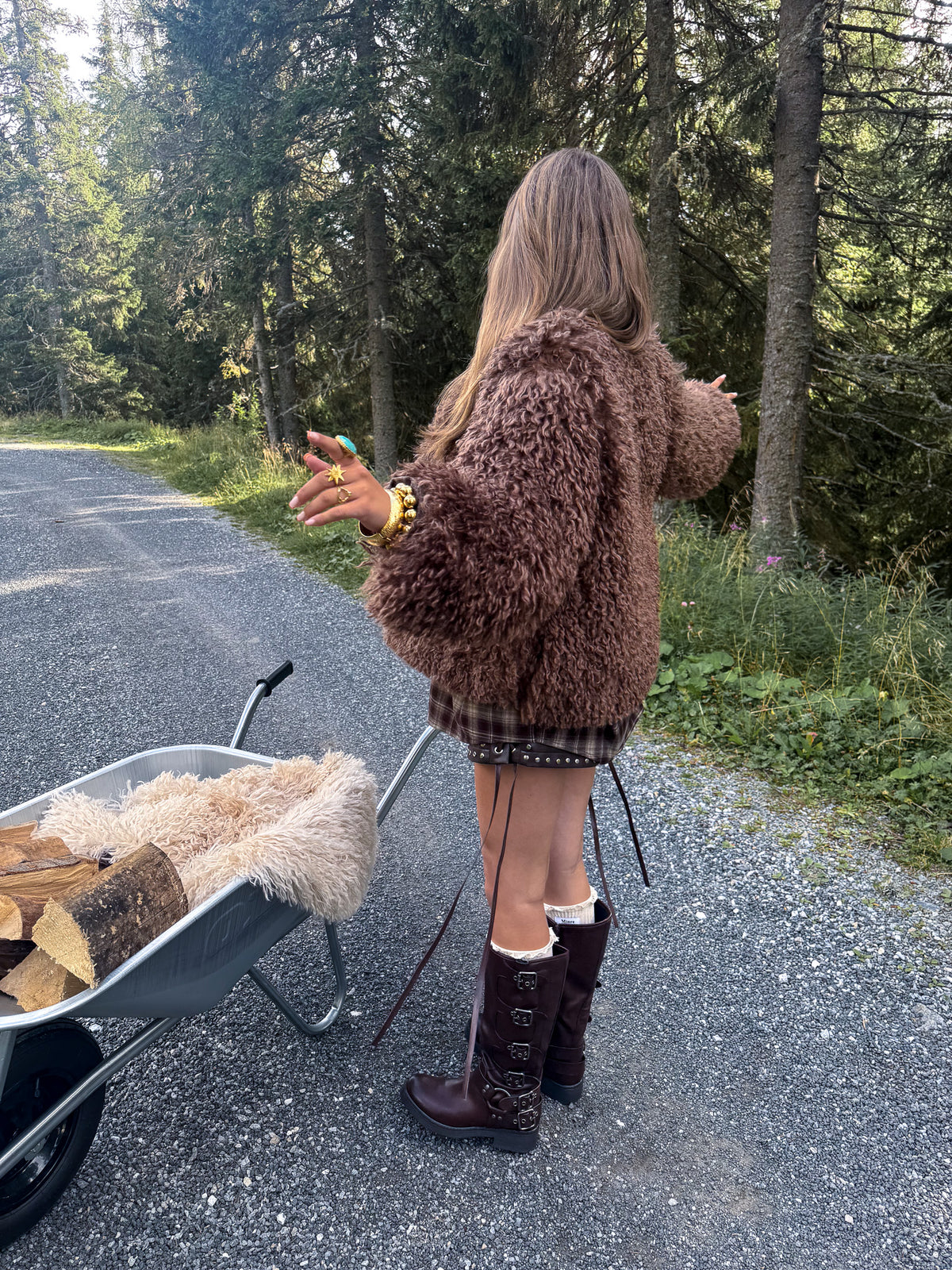 Kody Fluffy Jacket Brown