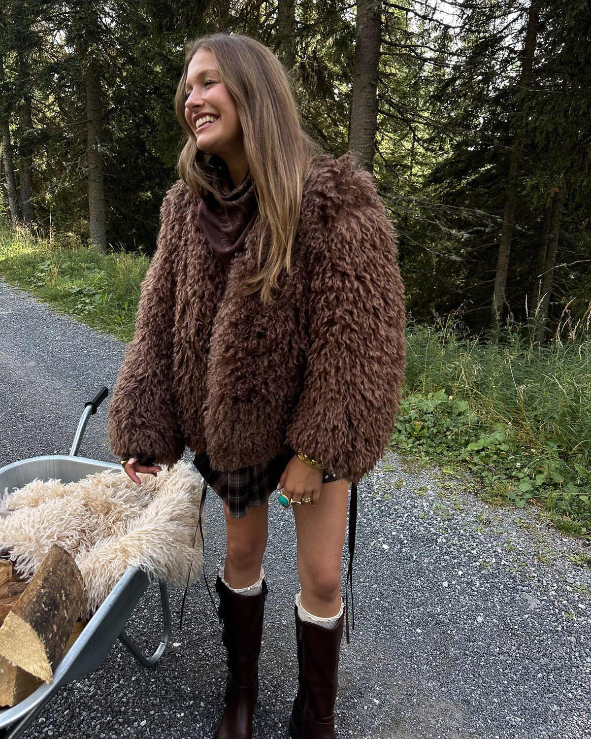 Kody Fluffy Jacket Brown