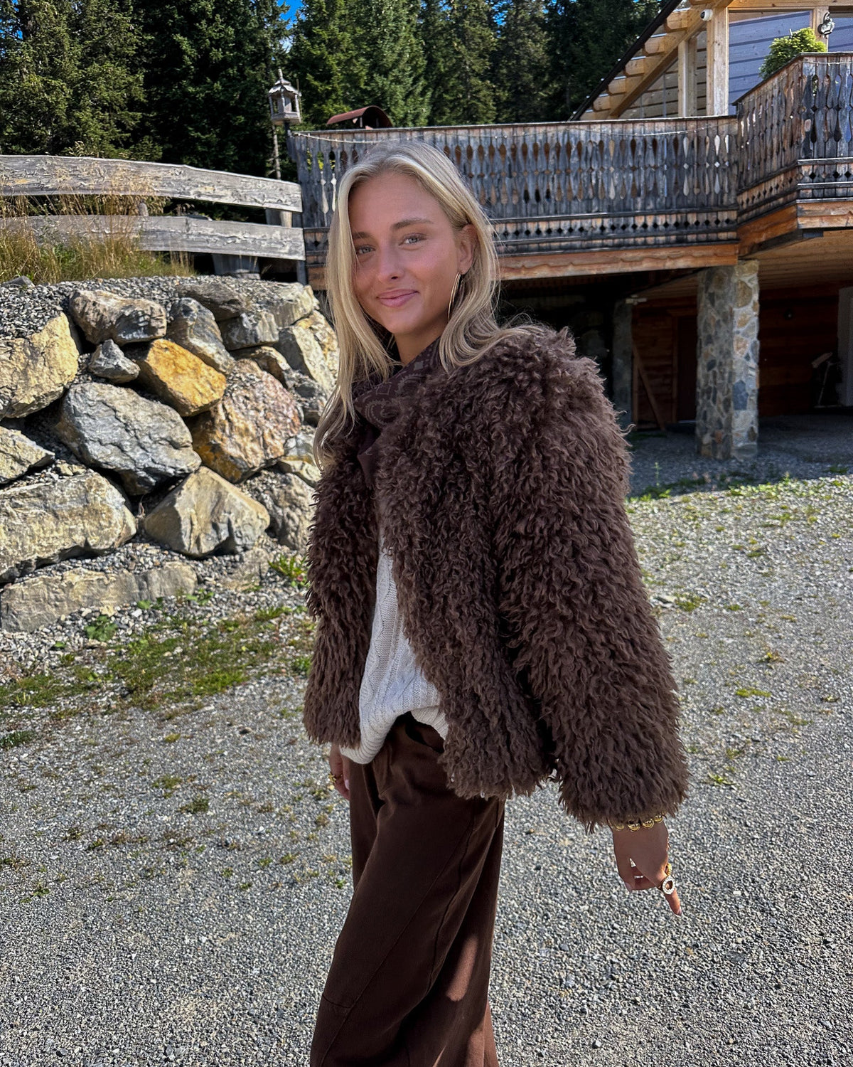 Kody Fluffy Jacket Brown