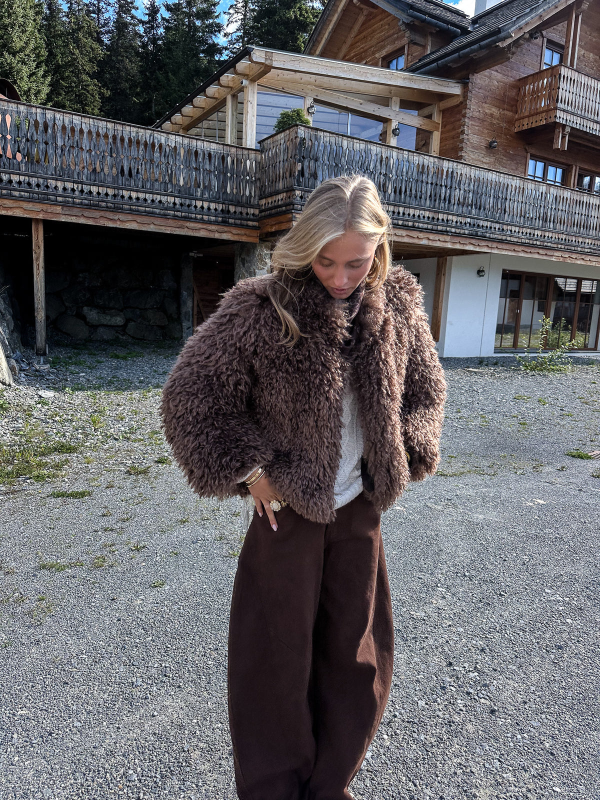 Kody Fluffy Jacket Brown