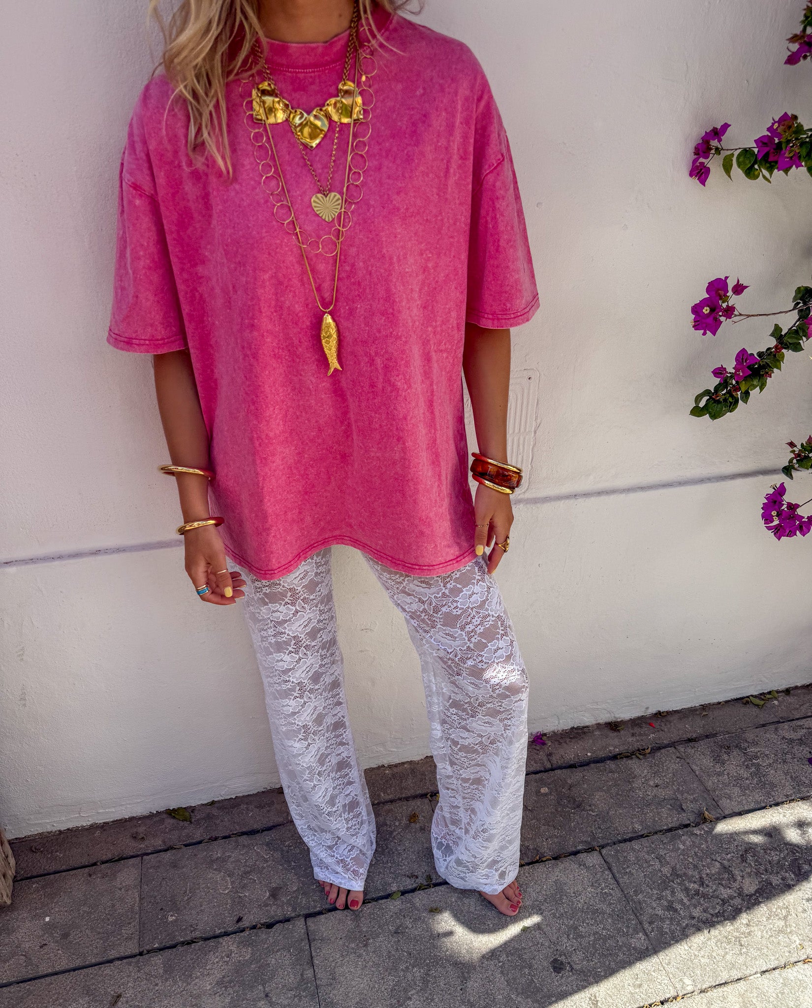 Lace Pants White