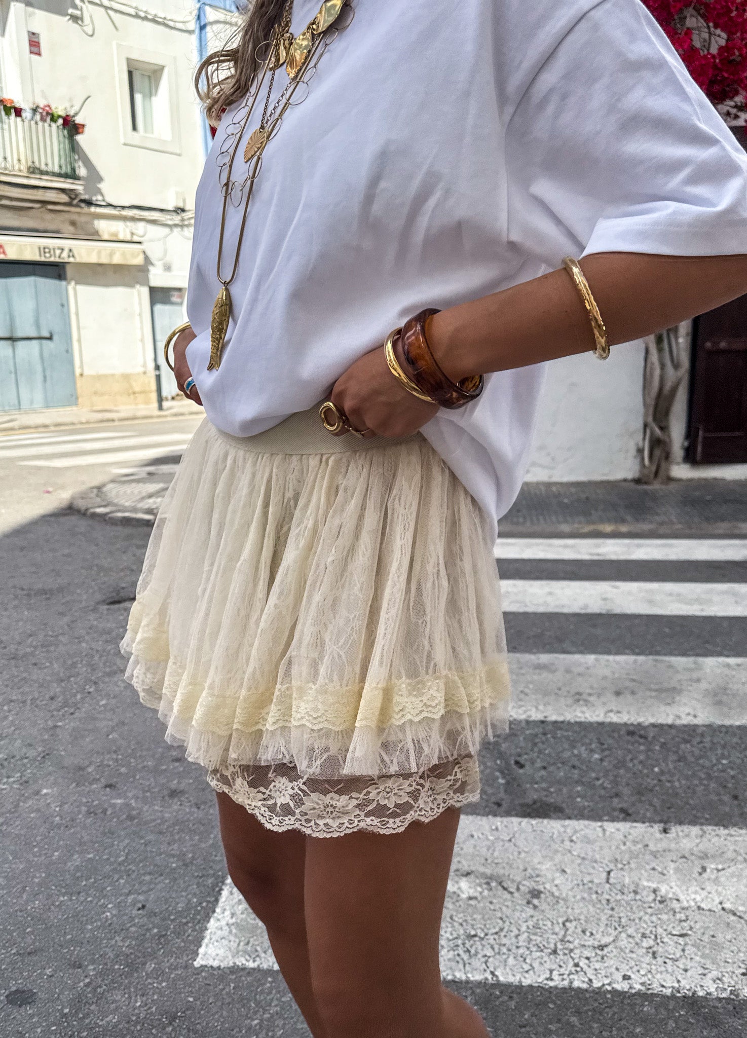 Lace Skirt Creme